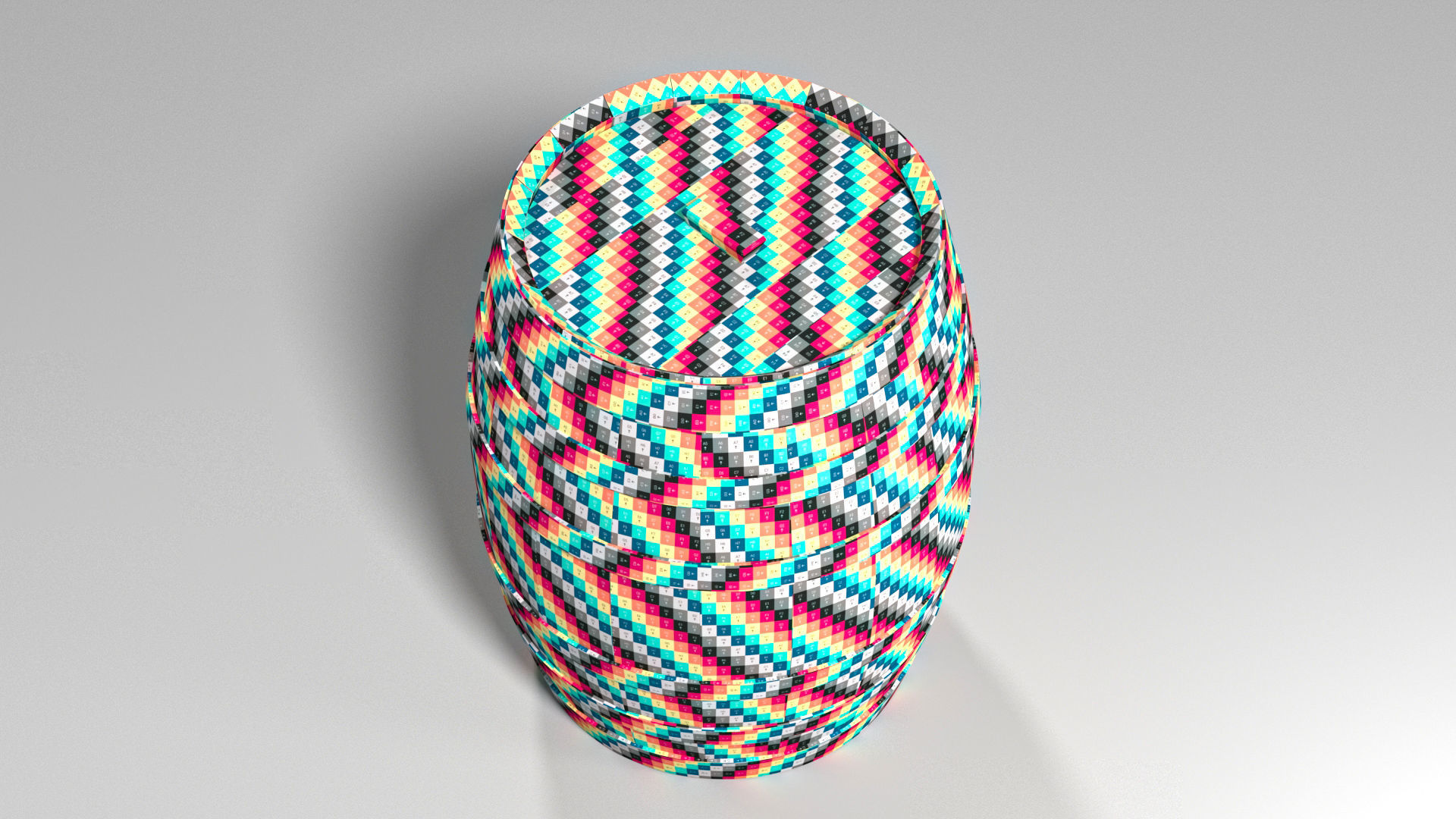 Wood Barrel Low-poly 3D model_13