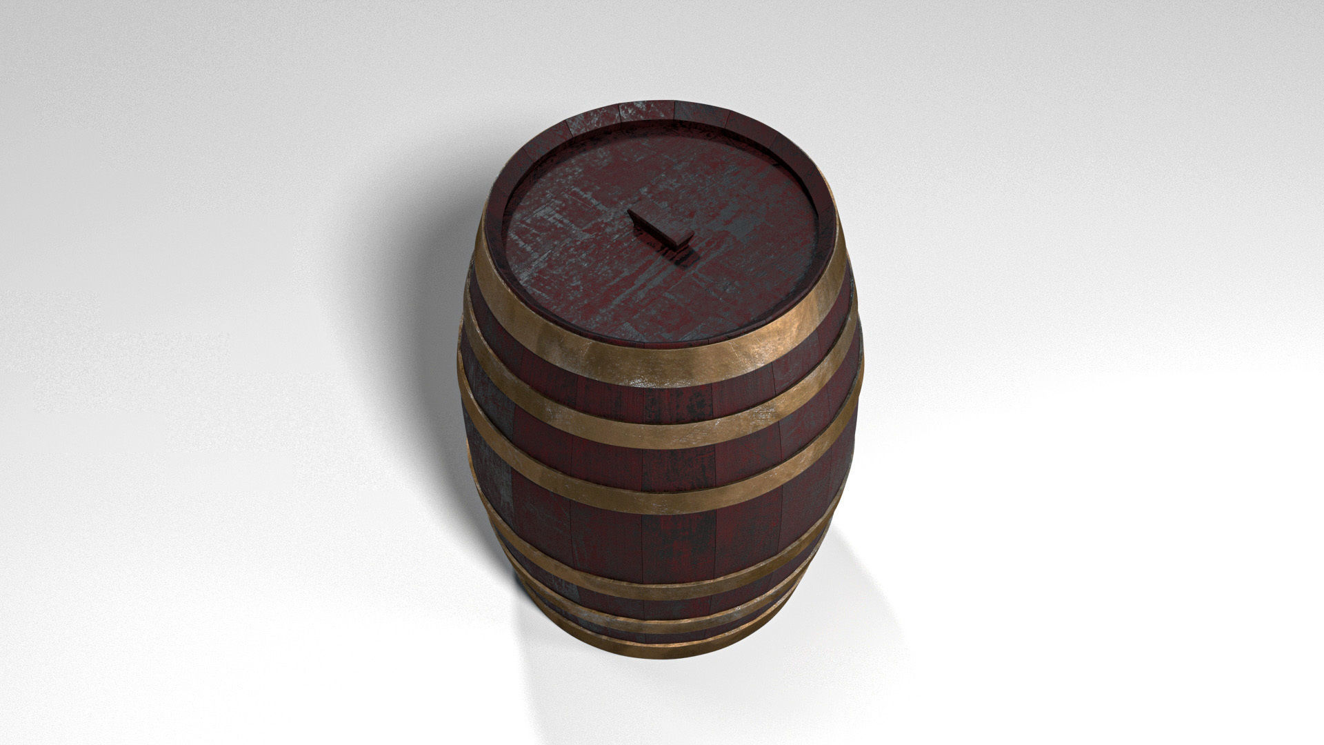 Wood Barrel Low-poly 3D model_4