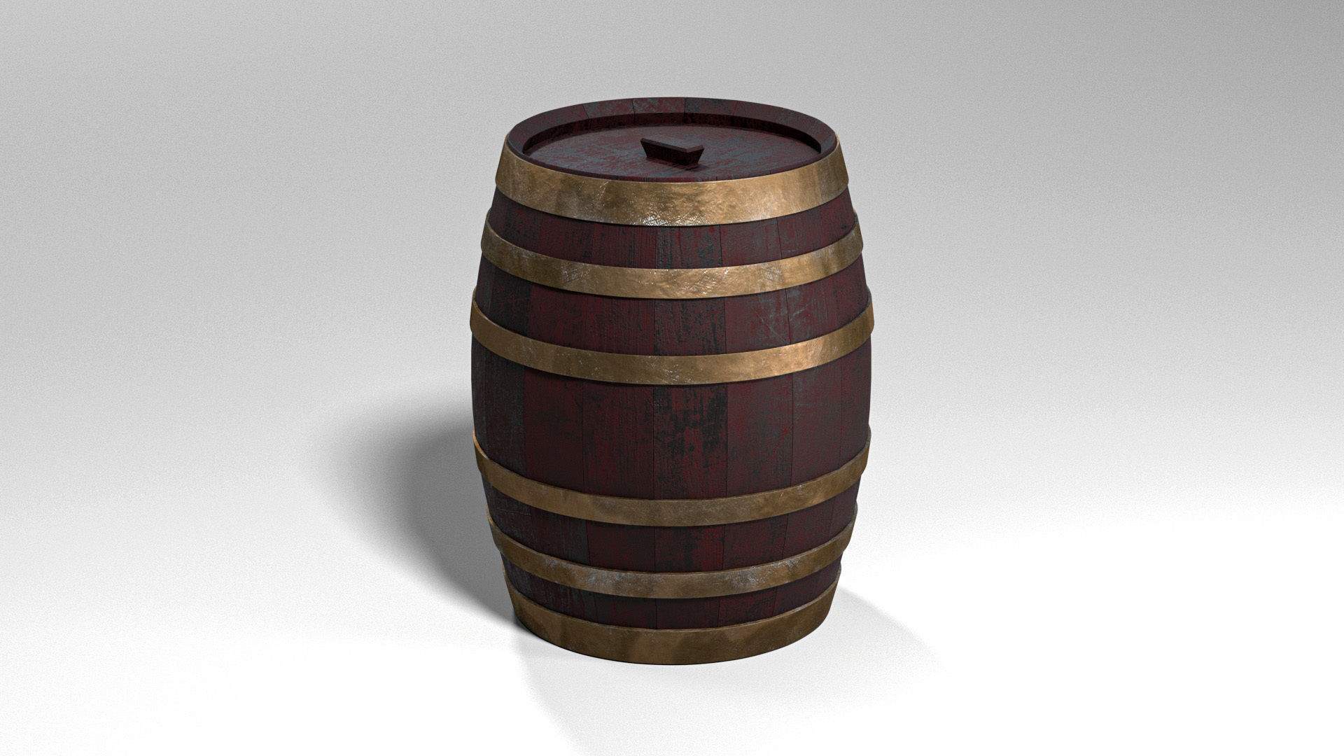 Wood Barrel Low-poly 3D model_3