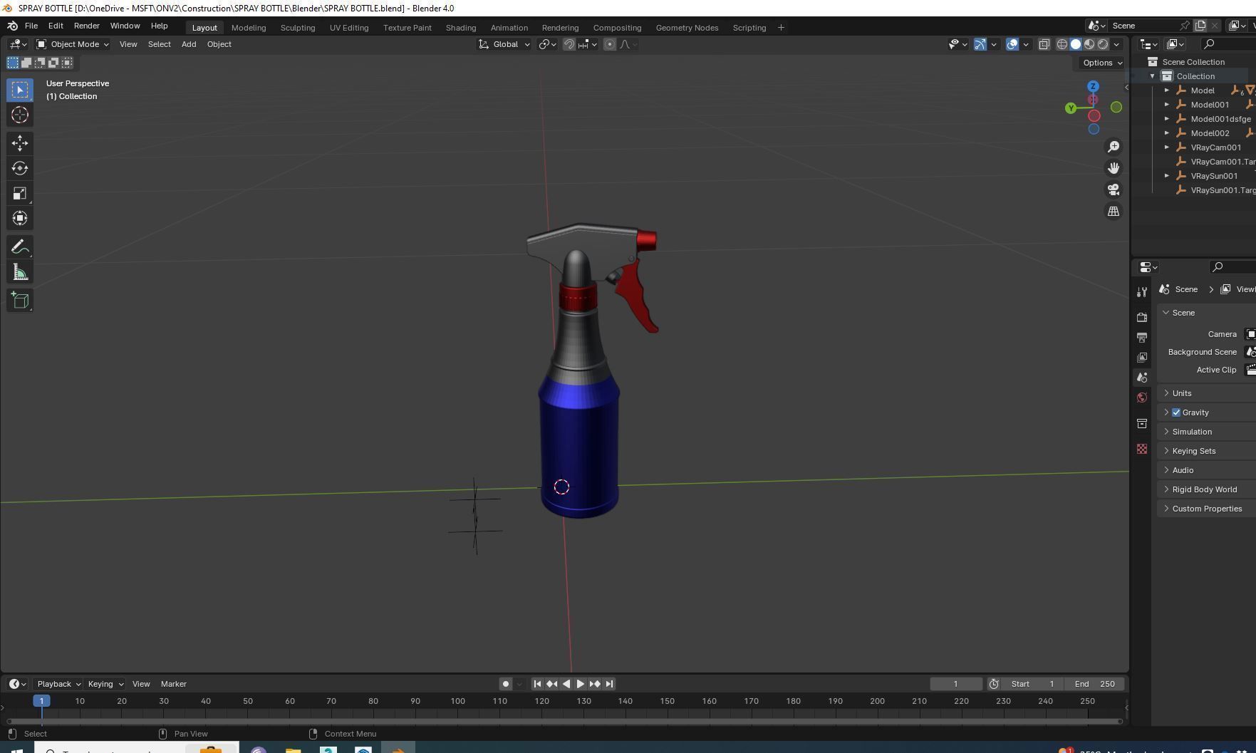Spray Bottle Low-poly 3D model_5