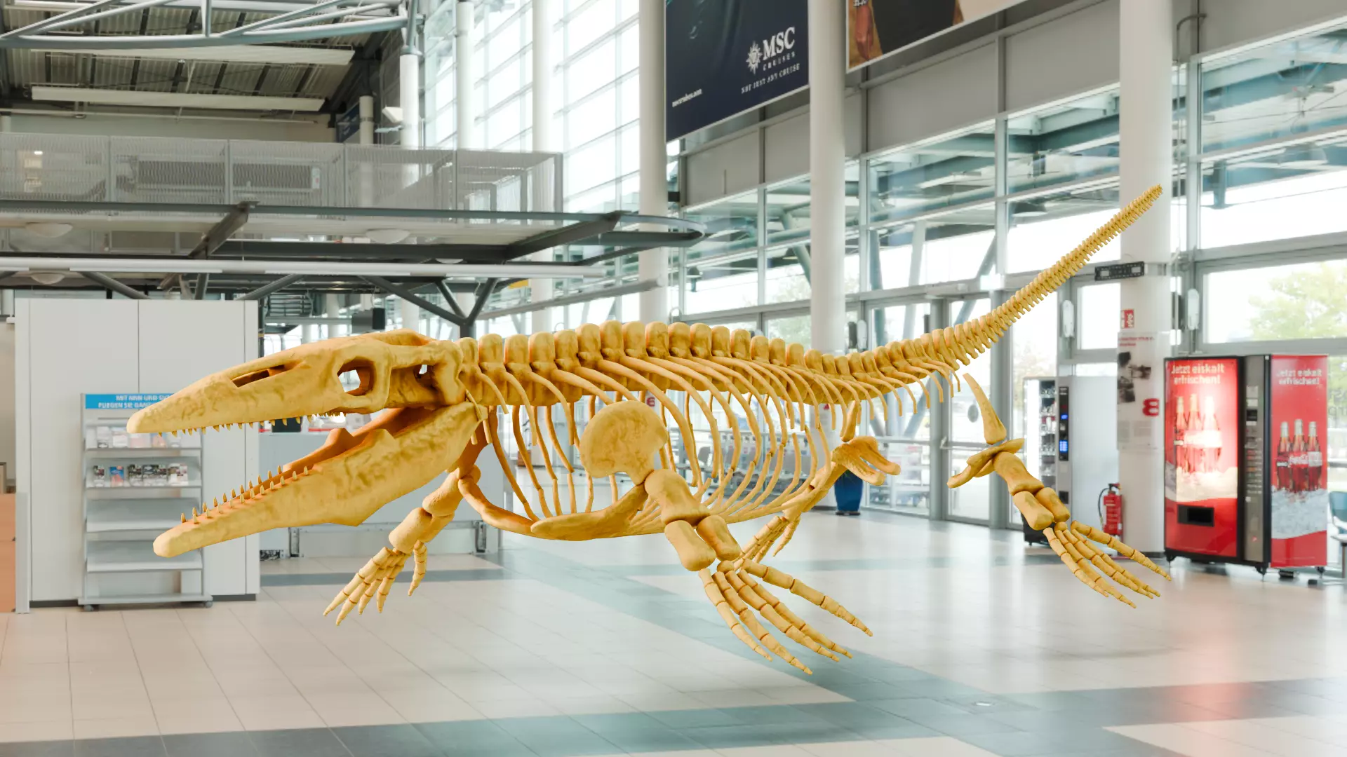 Realistic Ancient Reptilians Fossil - Mosasaurus Low-poly 3D model_0