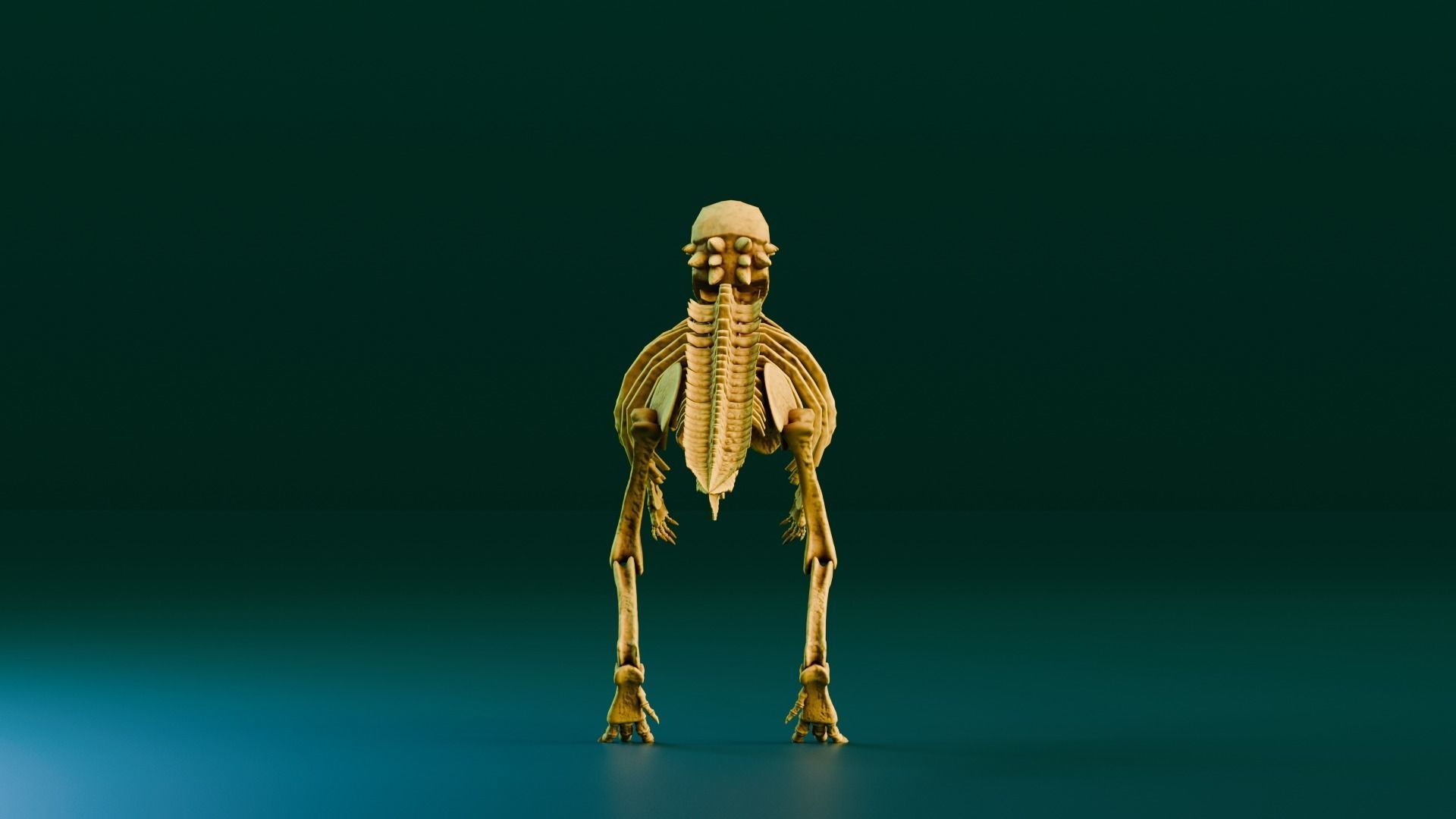 Realistic Ancient Reptilians Fossil - Pachycephalosaurus Low-poly 3D model_5