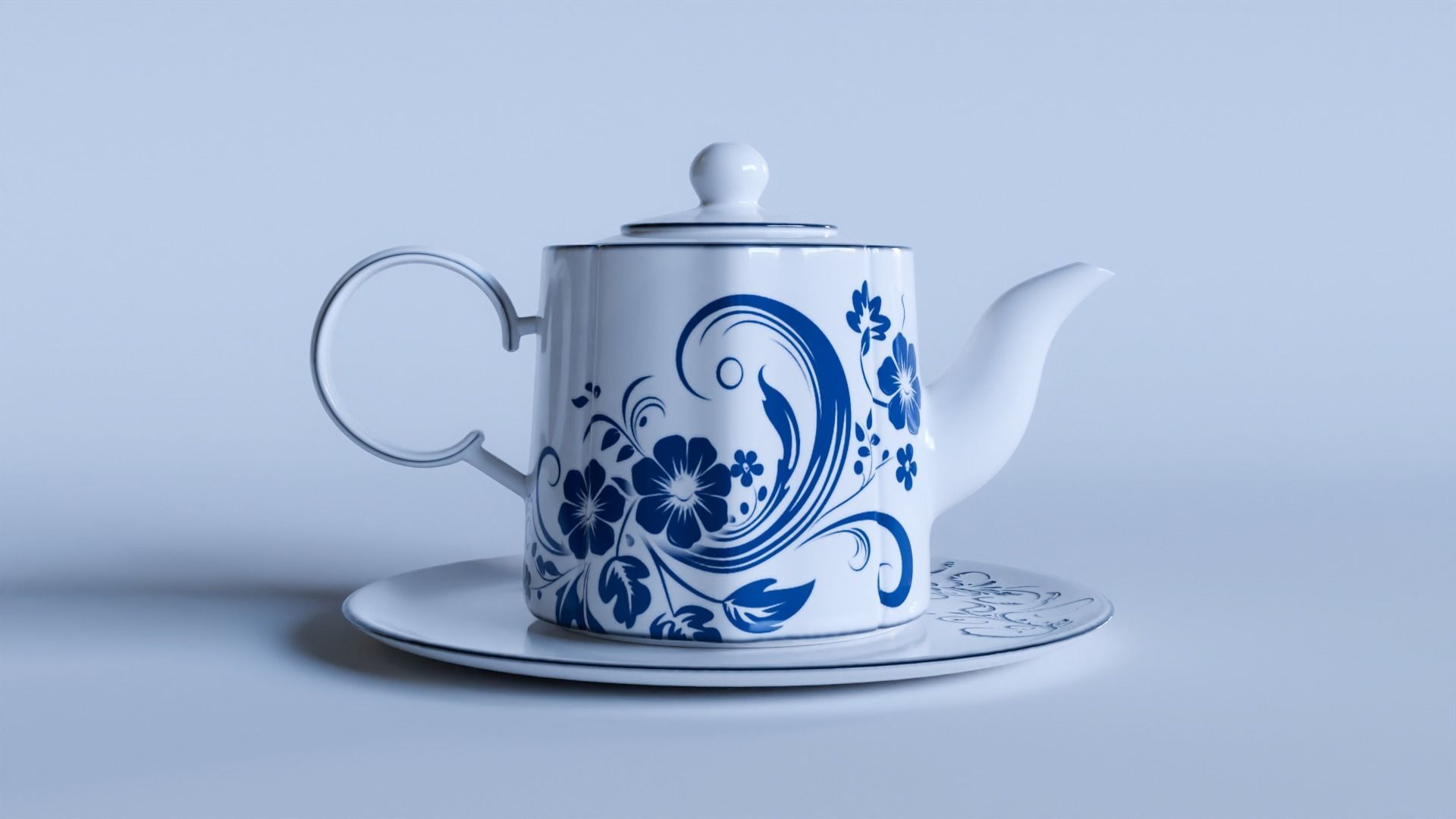 Tea-cup set 3D model_4