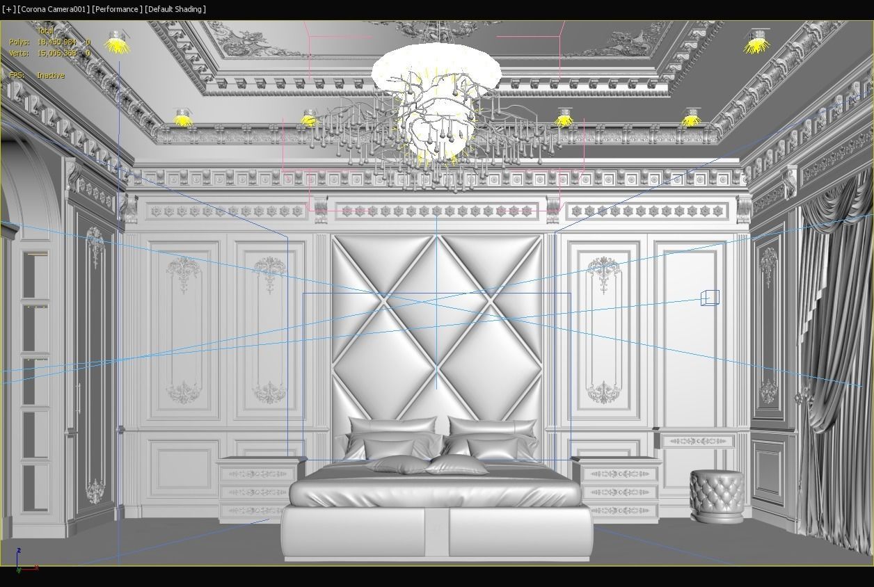 Luxury Classic Bedroom Interior 3D model_5
