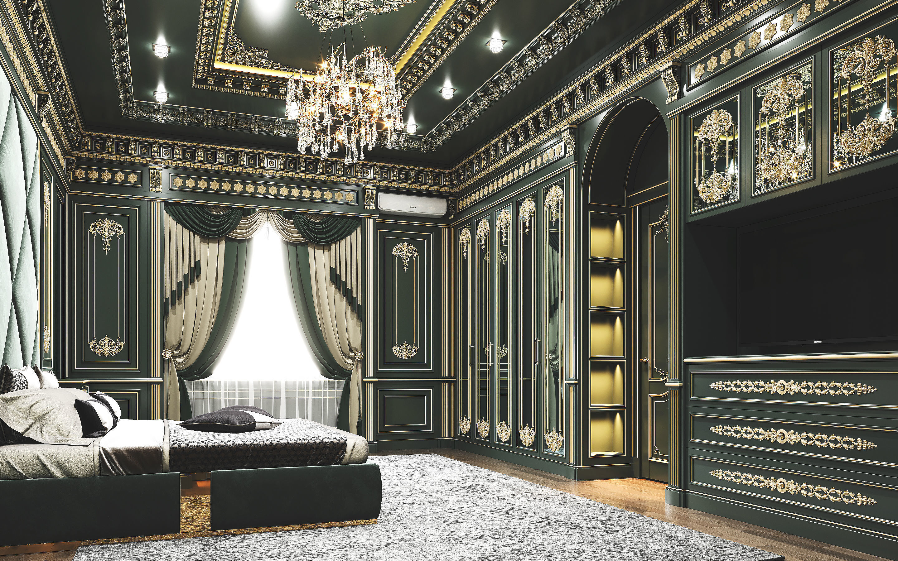 Luxury Classic Bedroom Interior 3D model_3