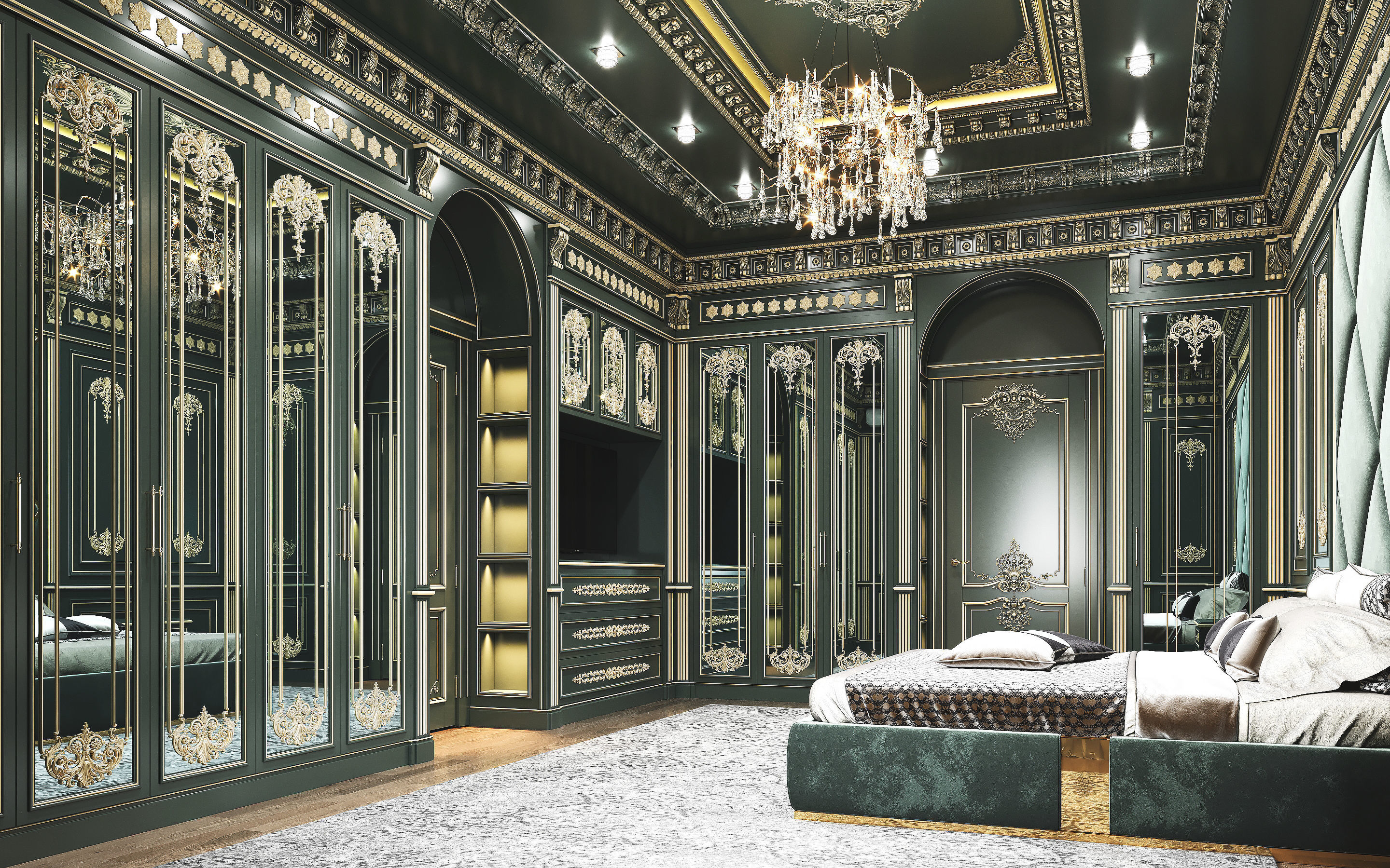 Luxury Classic Bedroom Interior 3D model_2
