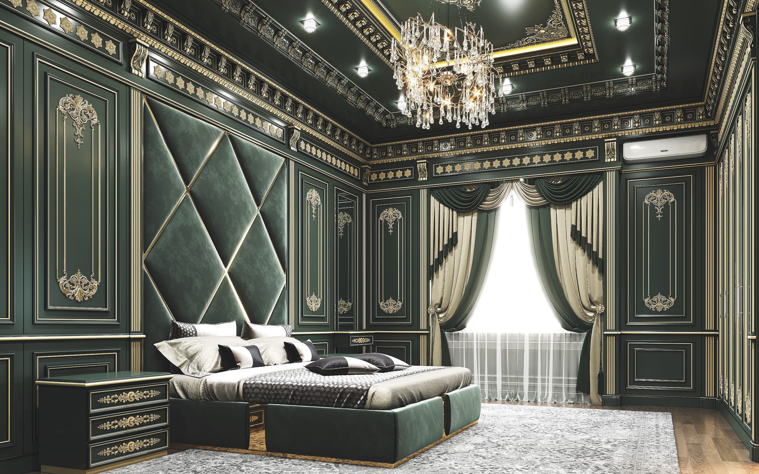 Luxury Classic Bedroom Interior 3D model_1
