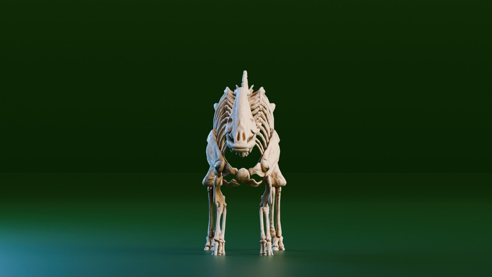 Realistic Ancient Reptilians Fossil - Parasaurus Low-poly 3D model_4