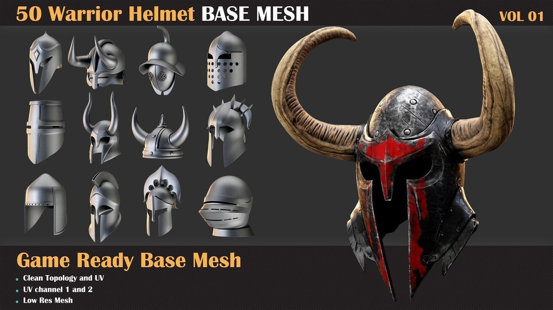 300 Weapons Base Mesh Bundle   3D model_1