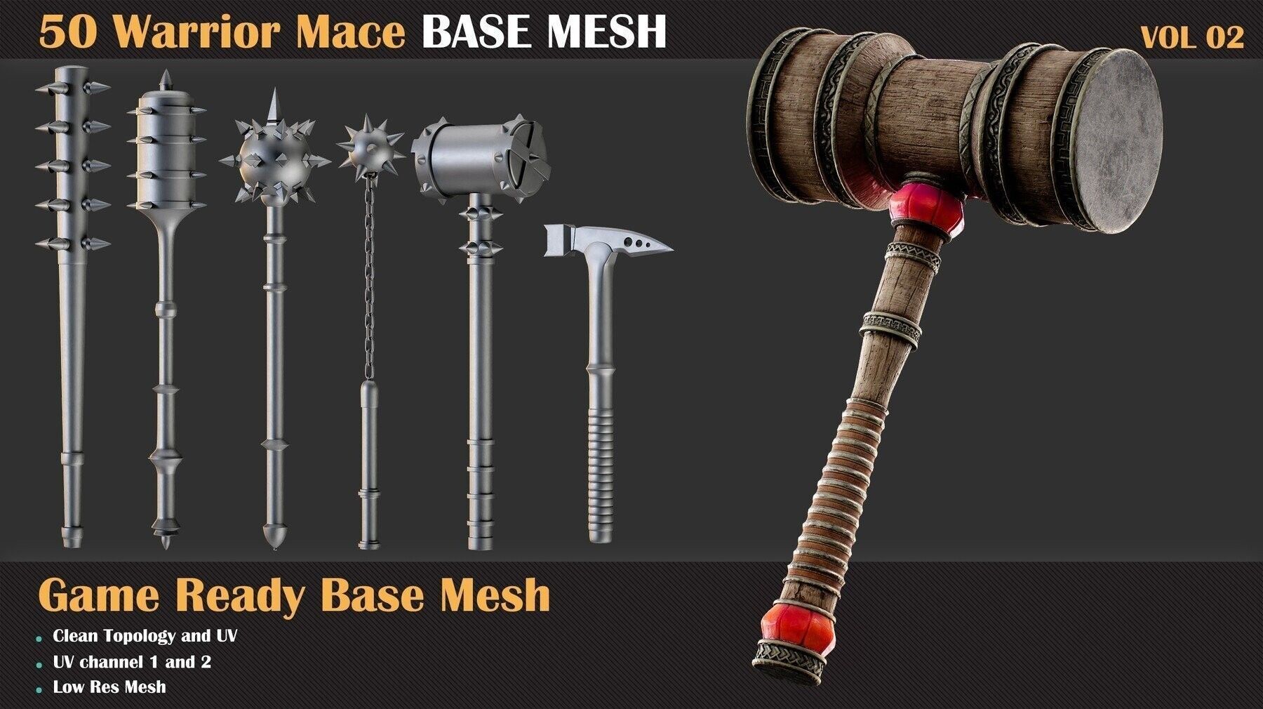 300 Weapons Base Mesh Bundle   3D model_6