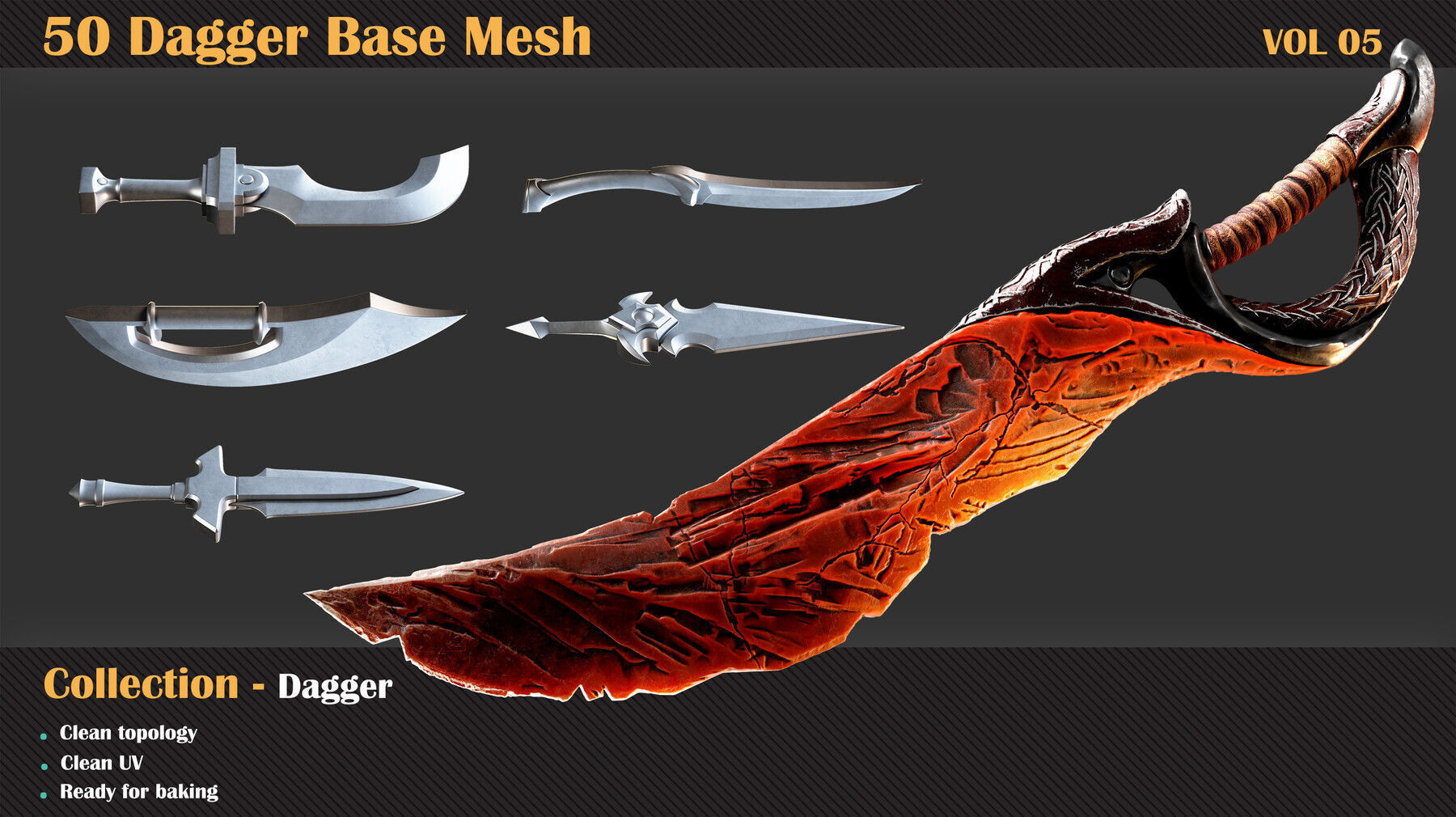 300 Weapons Base Mesh Bundle   3D model_5