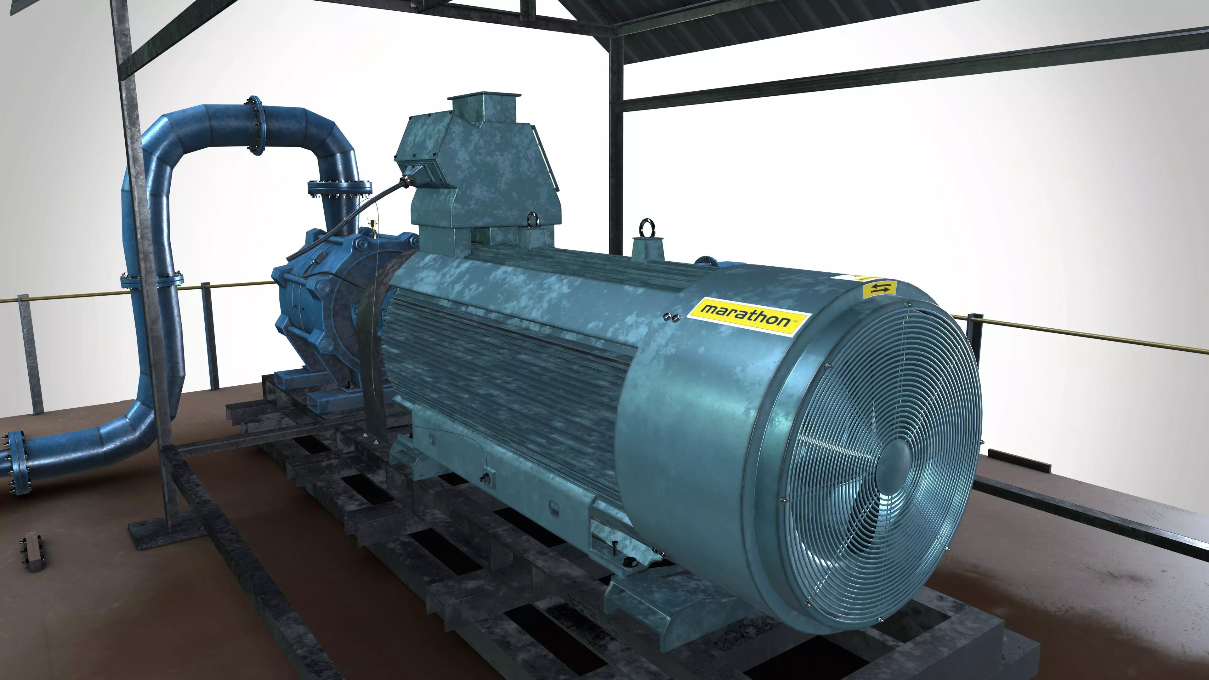 Mining Electric Dewatering Pump 50 hp Voltage 230 V 3D model_0