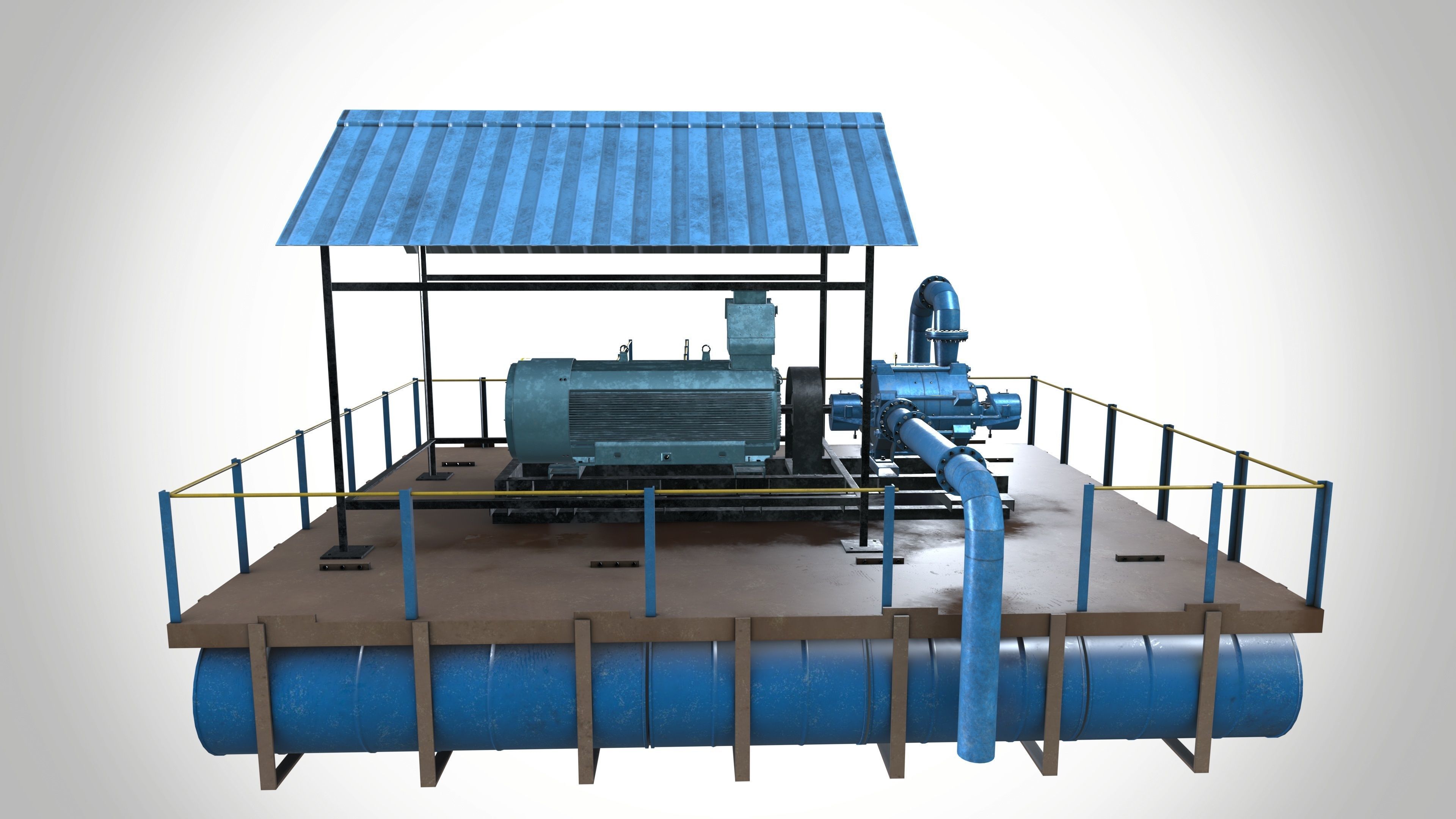 Mining Electric Dewatering Pump 50 hp Voltage 230 V 3D model_6