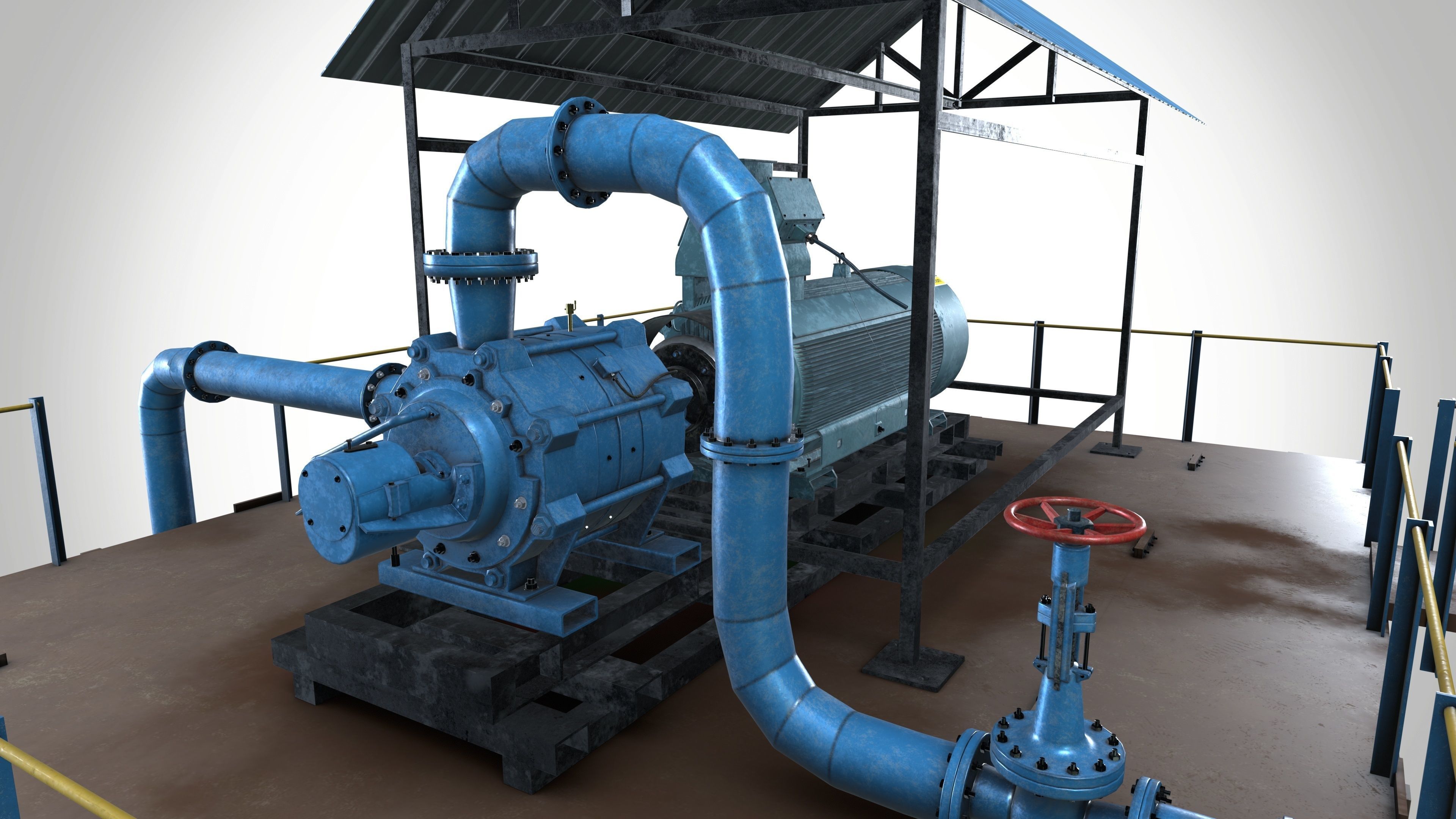 Mining Electric Dewatering Pump 50 hp Voltage 230 V 3D model_3