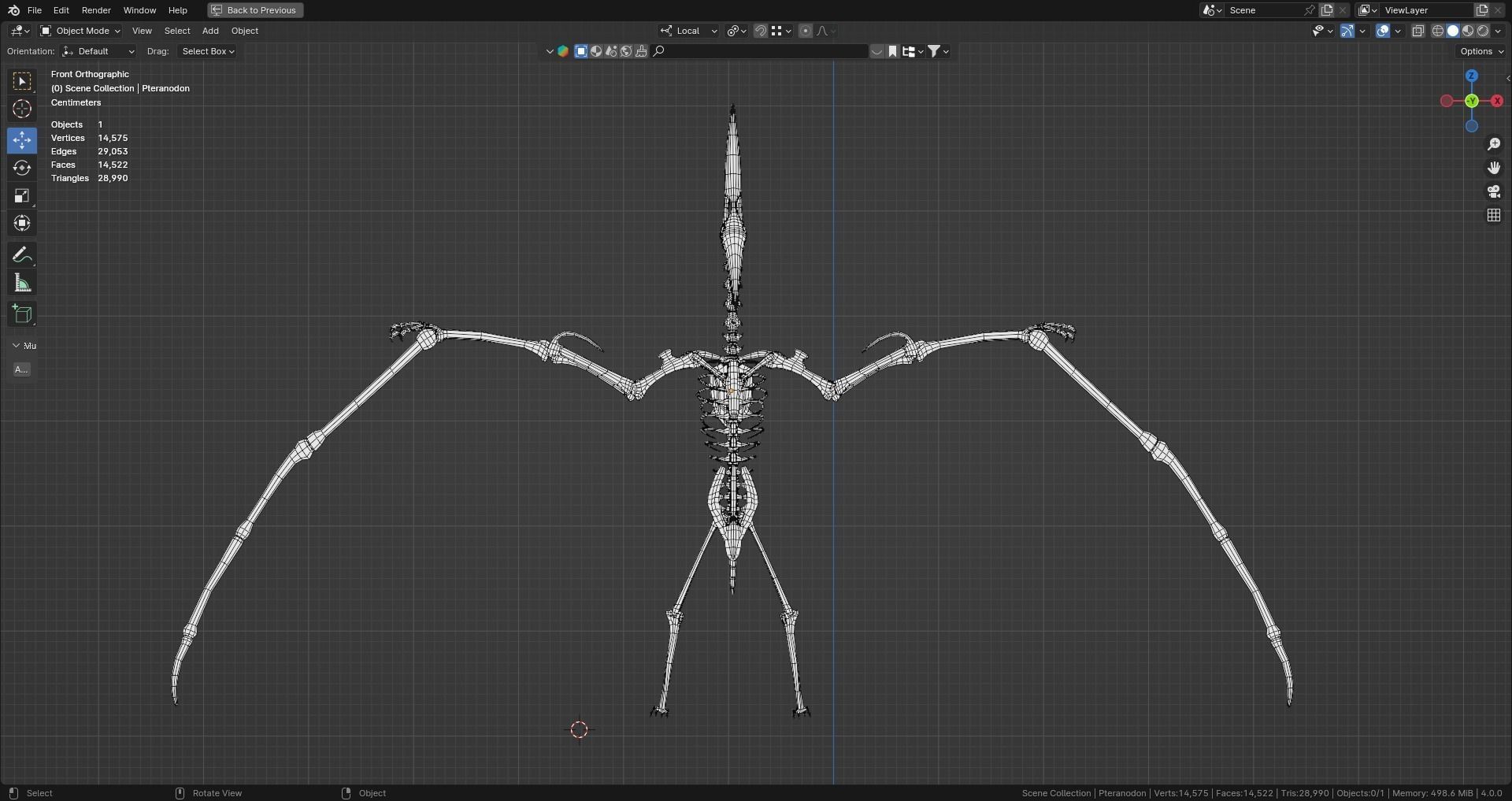 Realistic Ancient Reptilians Fossil - Pteranodon Low-poly 3D model_12