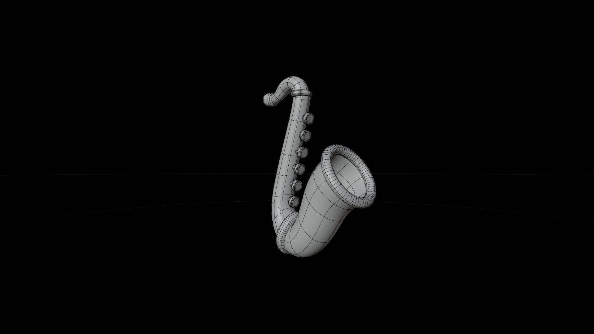 Saxophone 3D model_1