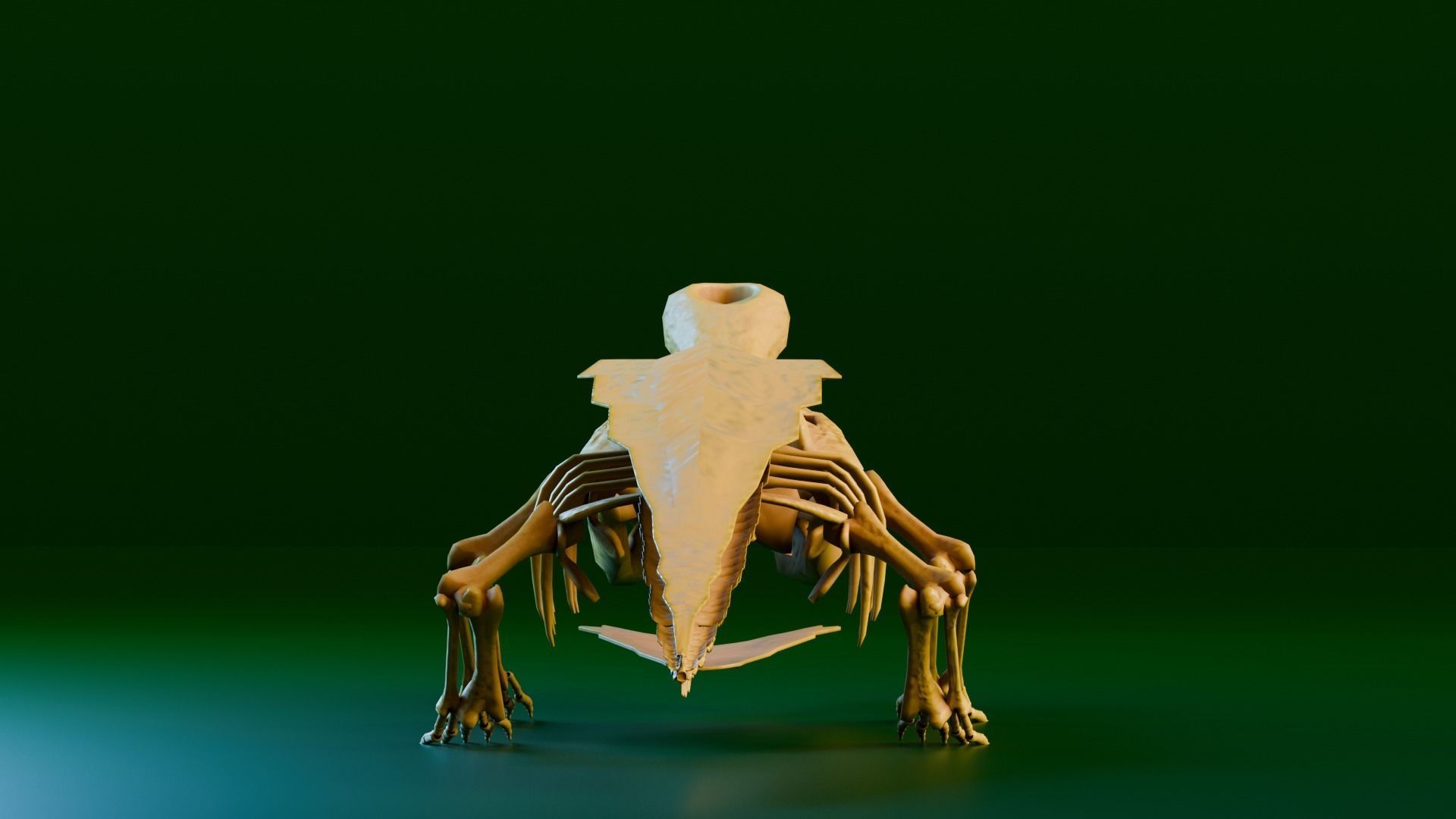 Realistic Ancient Reptilians Fossil - Sarcosuchus Low-poly 3D model_4