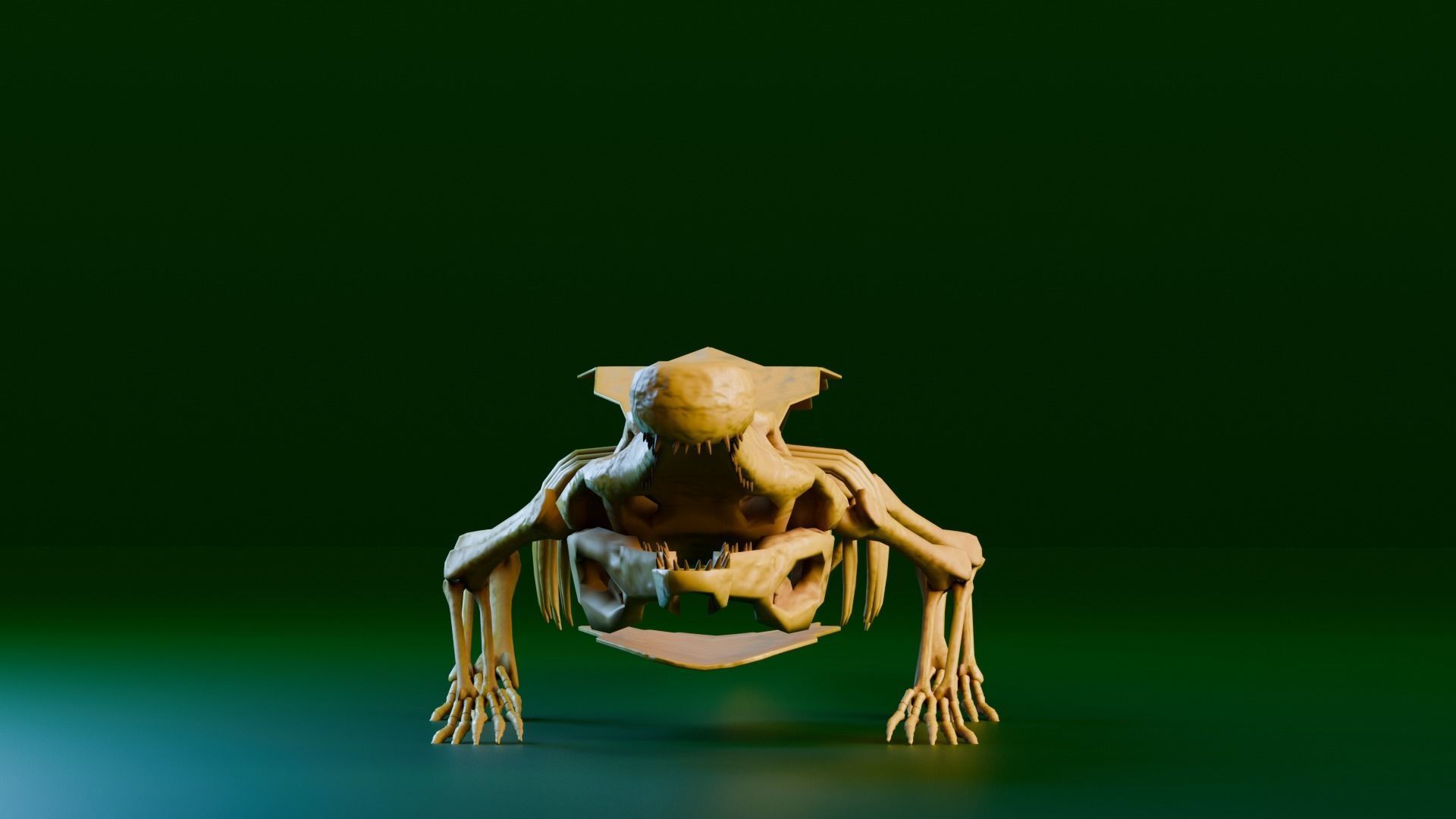 Realistic Ancient Reptilians Fossil - Sarcosuchus Low-poly 3D model_5