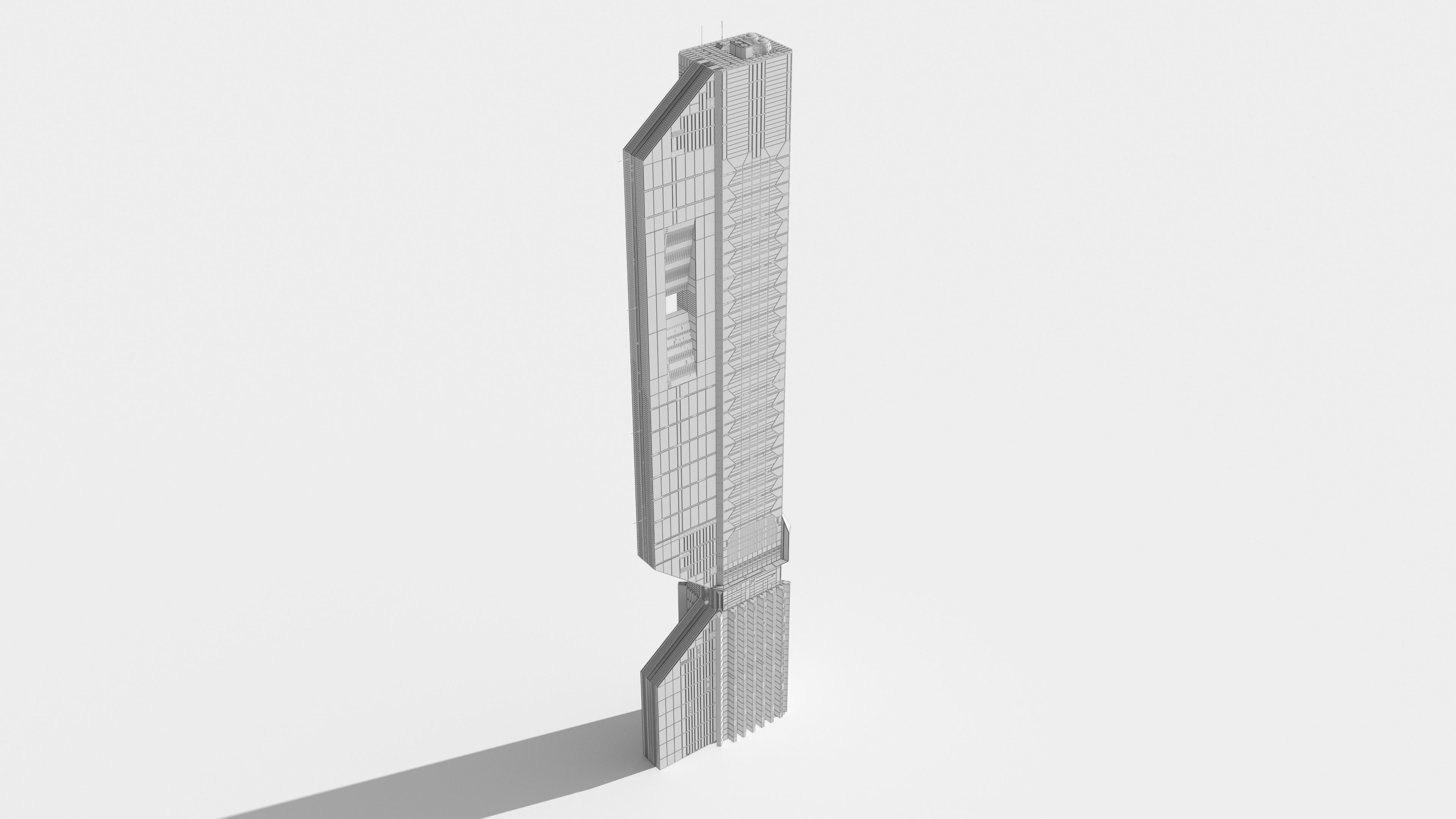 Brutalist Scifi Future Building 03 3D model_5