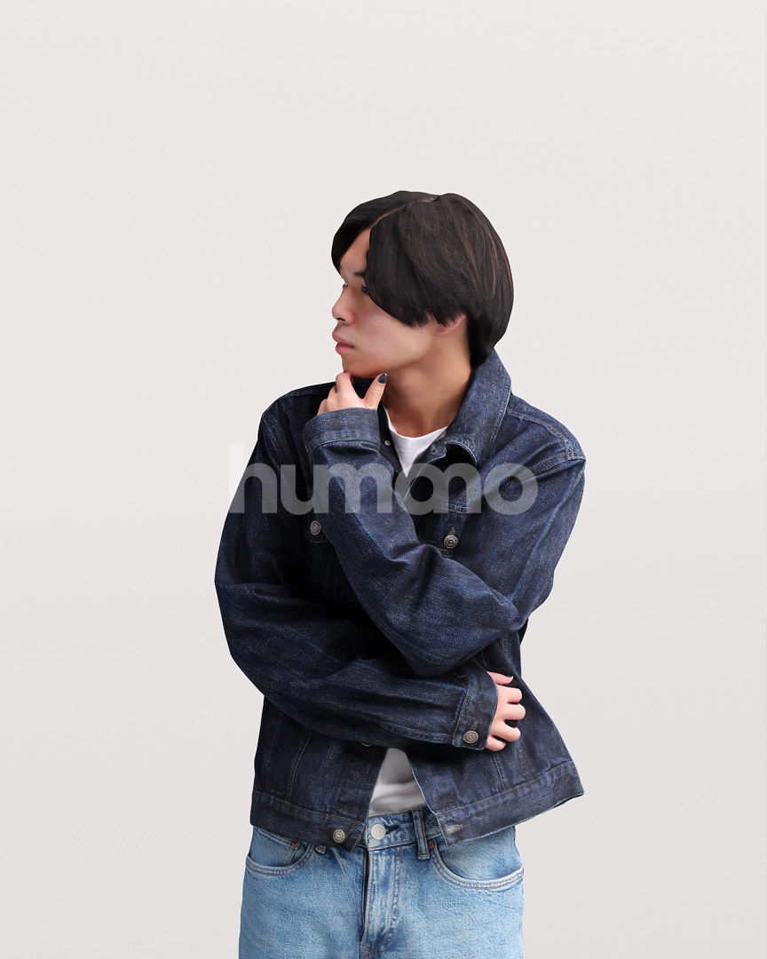 Asian man walking standing by Humano - 3 models and 1 Free model 3D Model Collection_37