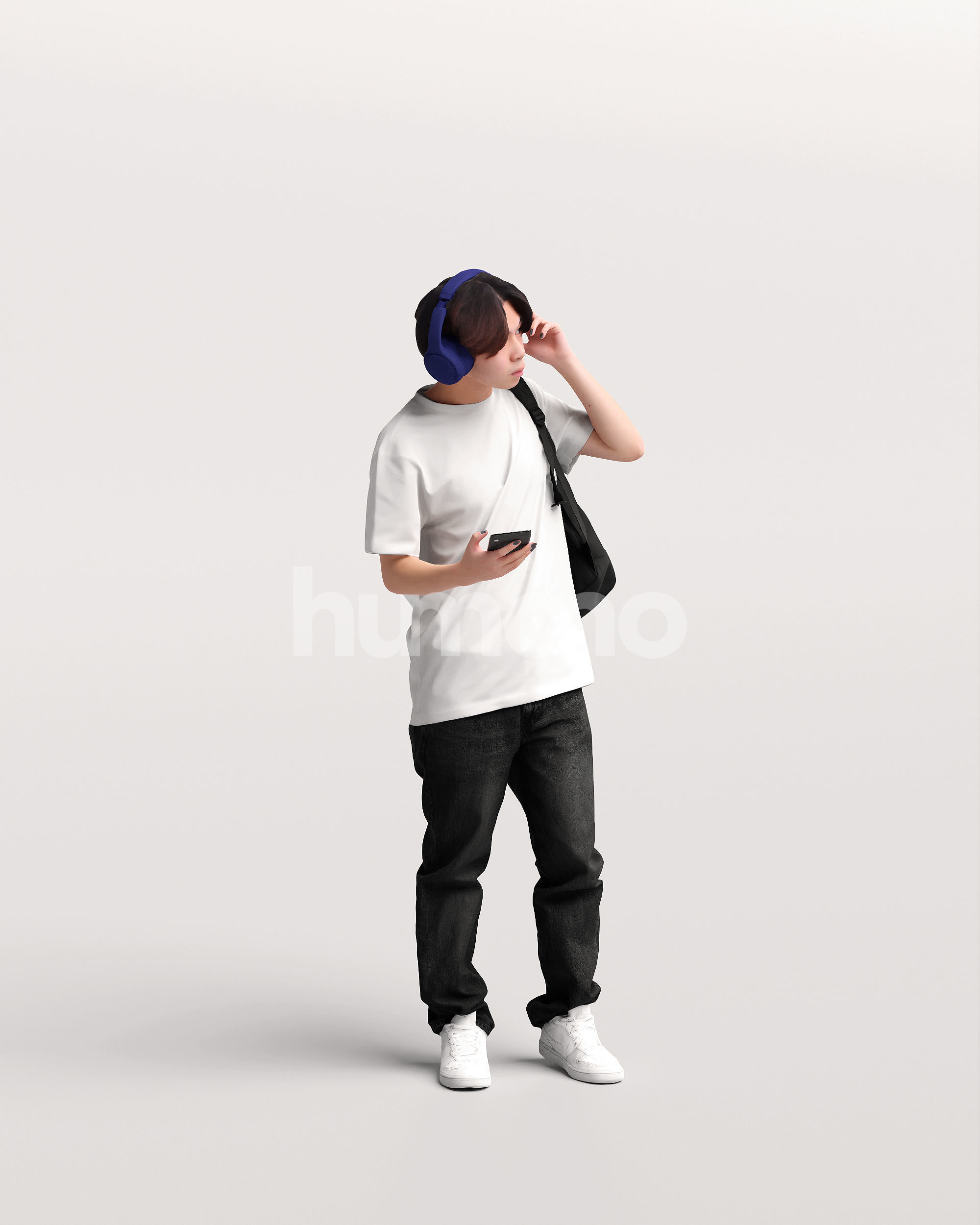 Asian man walking standing by Humano - 3 models and 1 Free model 3D Model Collection_48