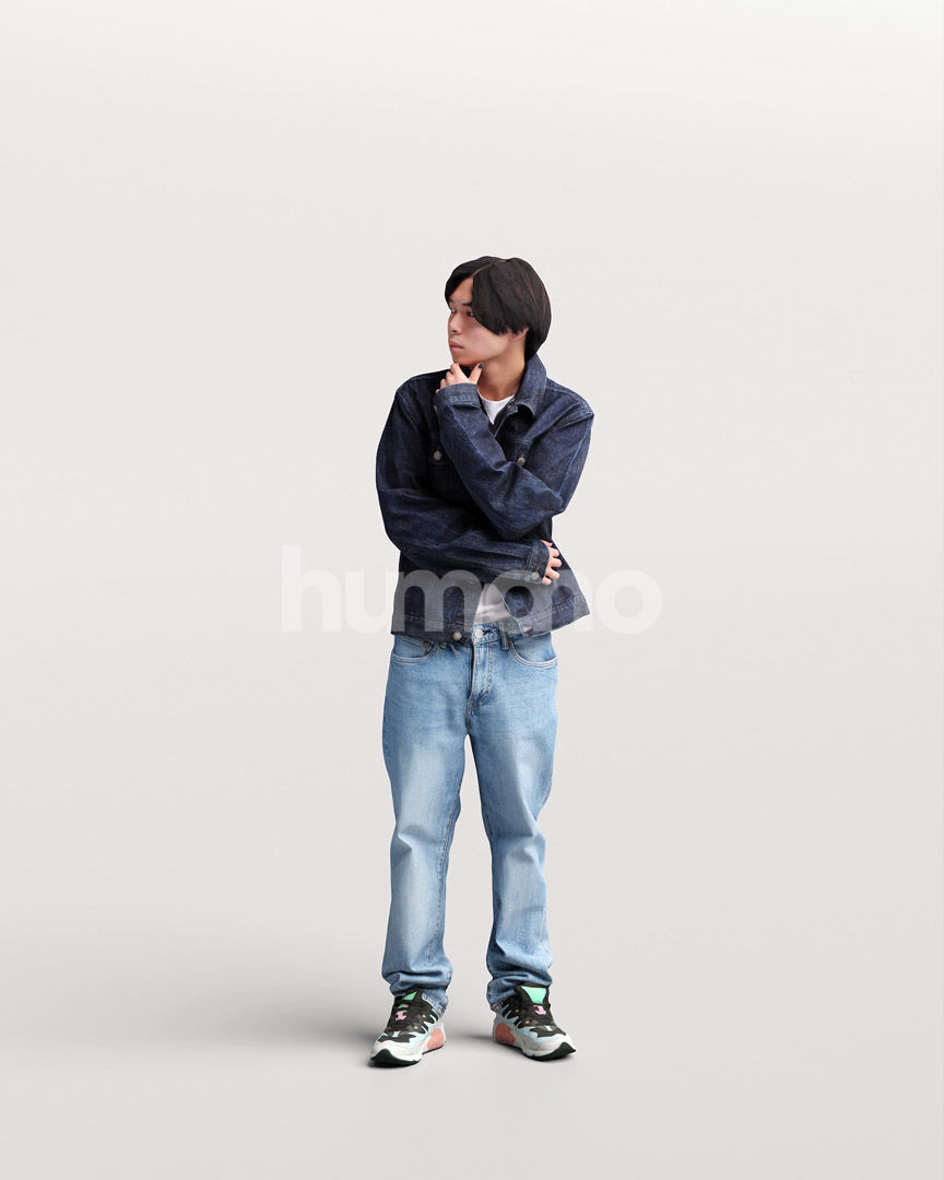 Asian man walking standing by Humano - 3 models and 1 Free model 3D Model Collection_22