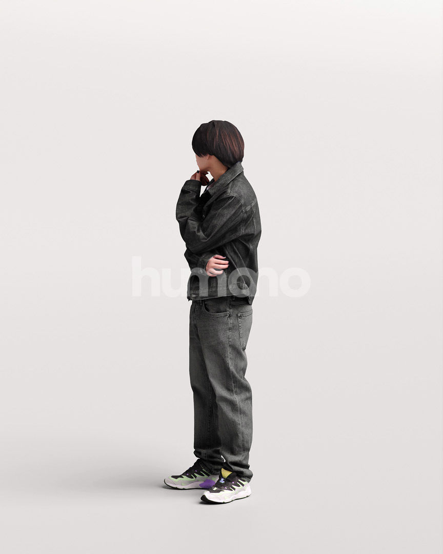 Asian man walking standing by Humano - 3 models and 1 Free model 3D Model Collection_57