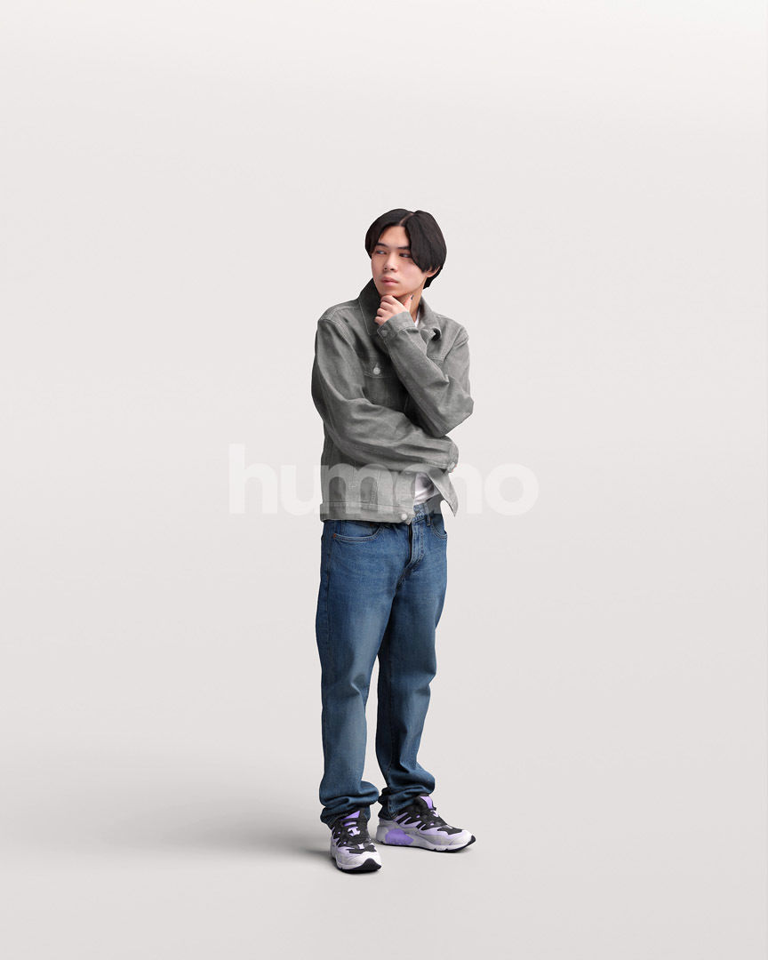 Asian man walking standing by Humano - 3 models and 1 Free model 3D Model Collection_41