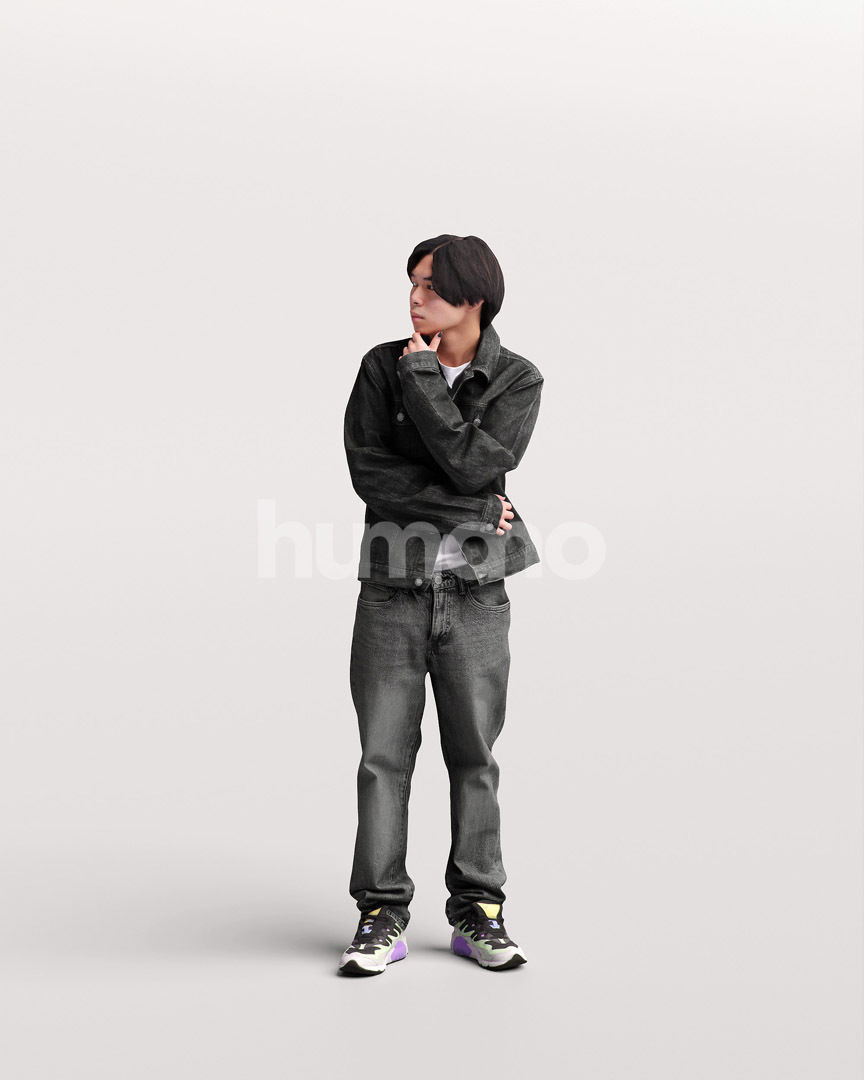 Asian man walking standing by Humano - 3 models and 1 Free model 3D Model Collection_73
