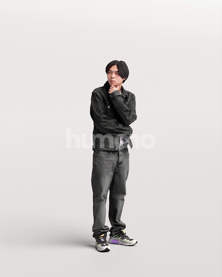 Asian man walking standing by Humano - 3 models and 1 Free model 3D Model Collection_62