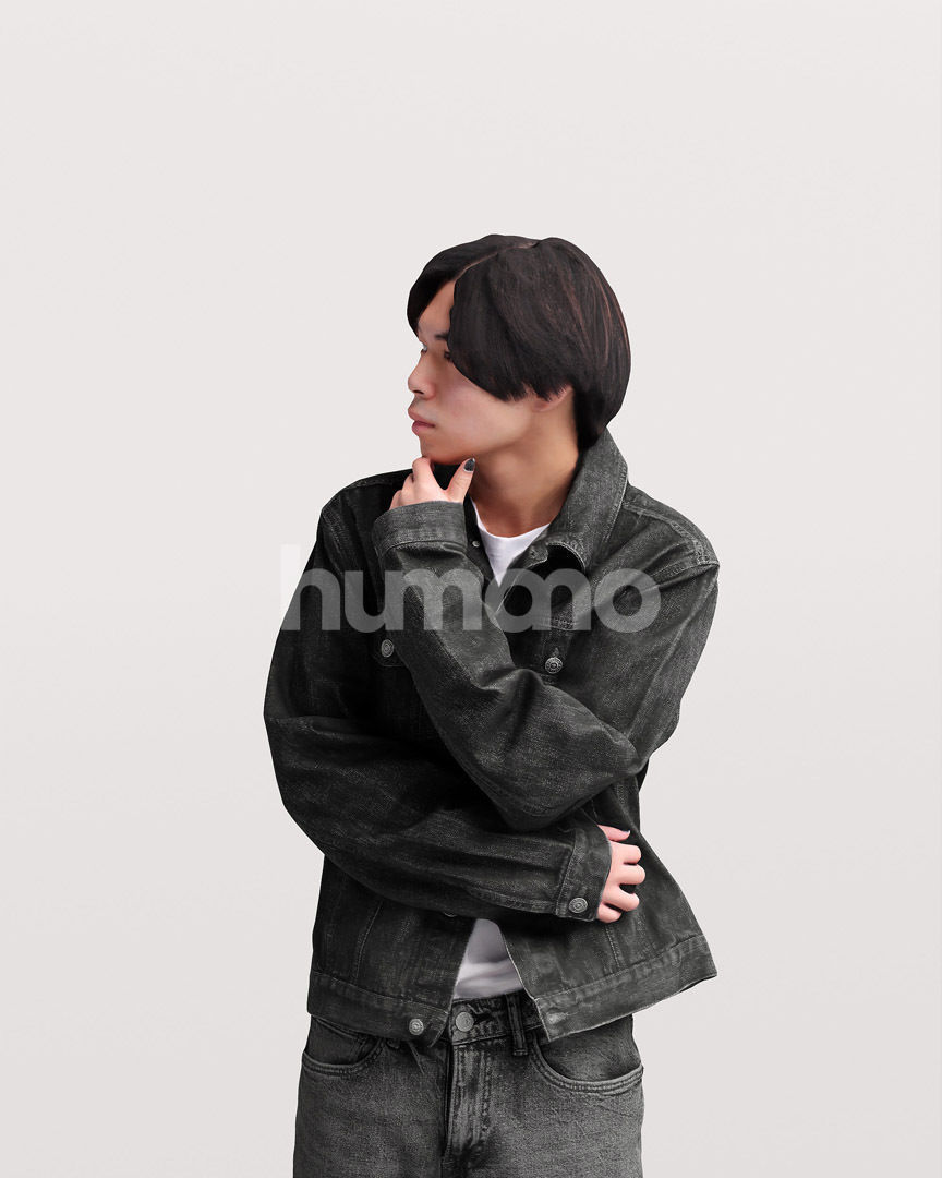 Asian man walking standing by Humano - 3 models and 1 Free model 3D Model Collection_61