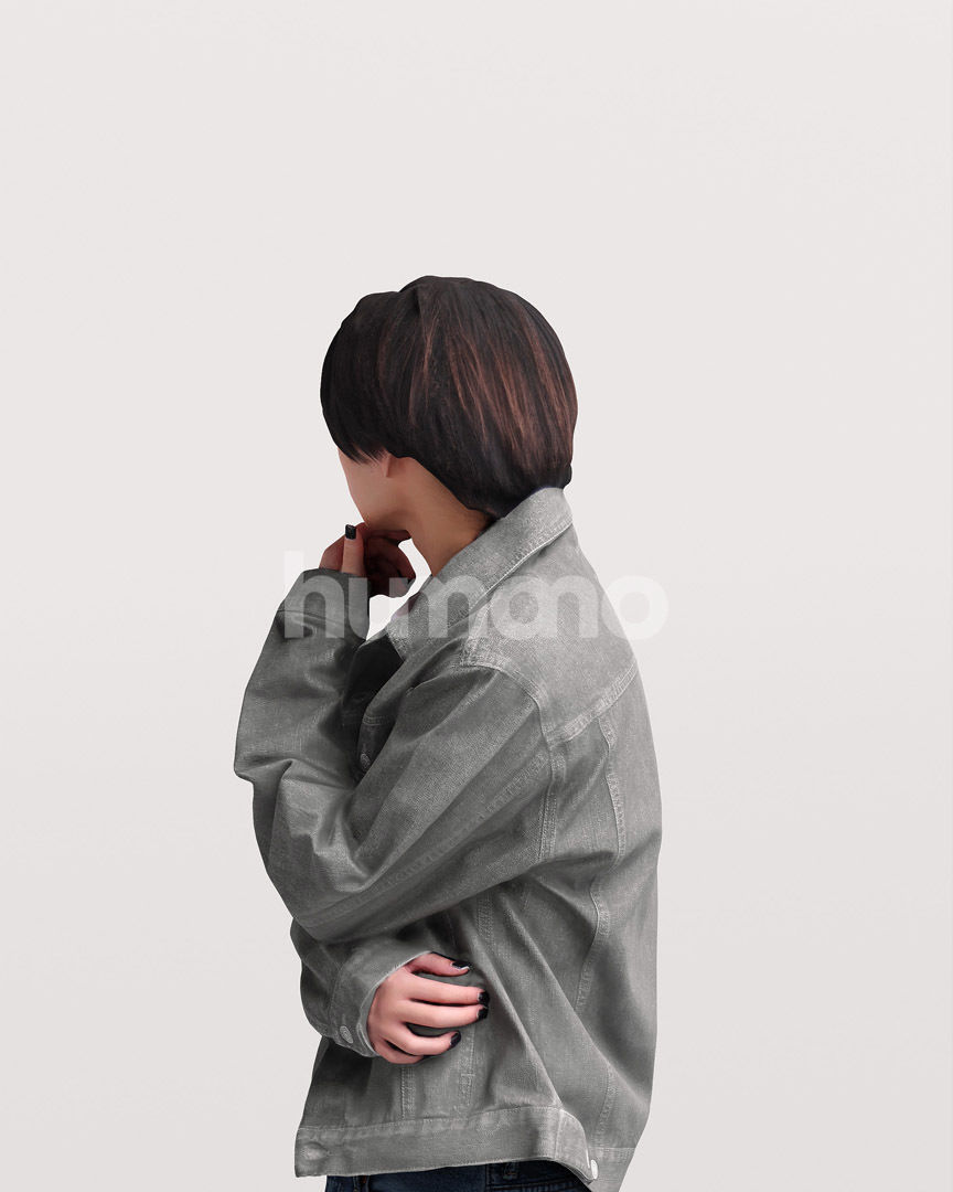 Asian man walking standing by Humano - 3 models and 1 Free model 3D Model Collection_43