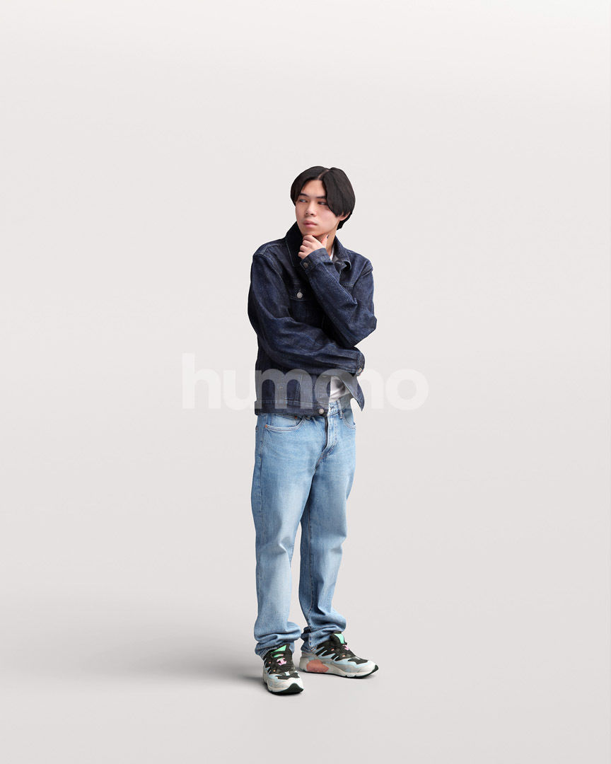 Asian man walking standing by Humano - 3 models and 1 Free model 3D Model Collection_36