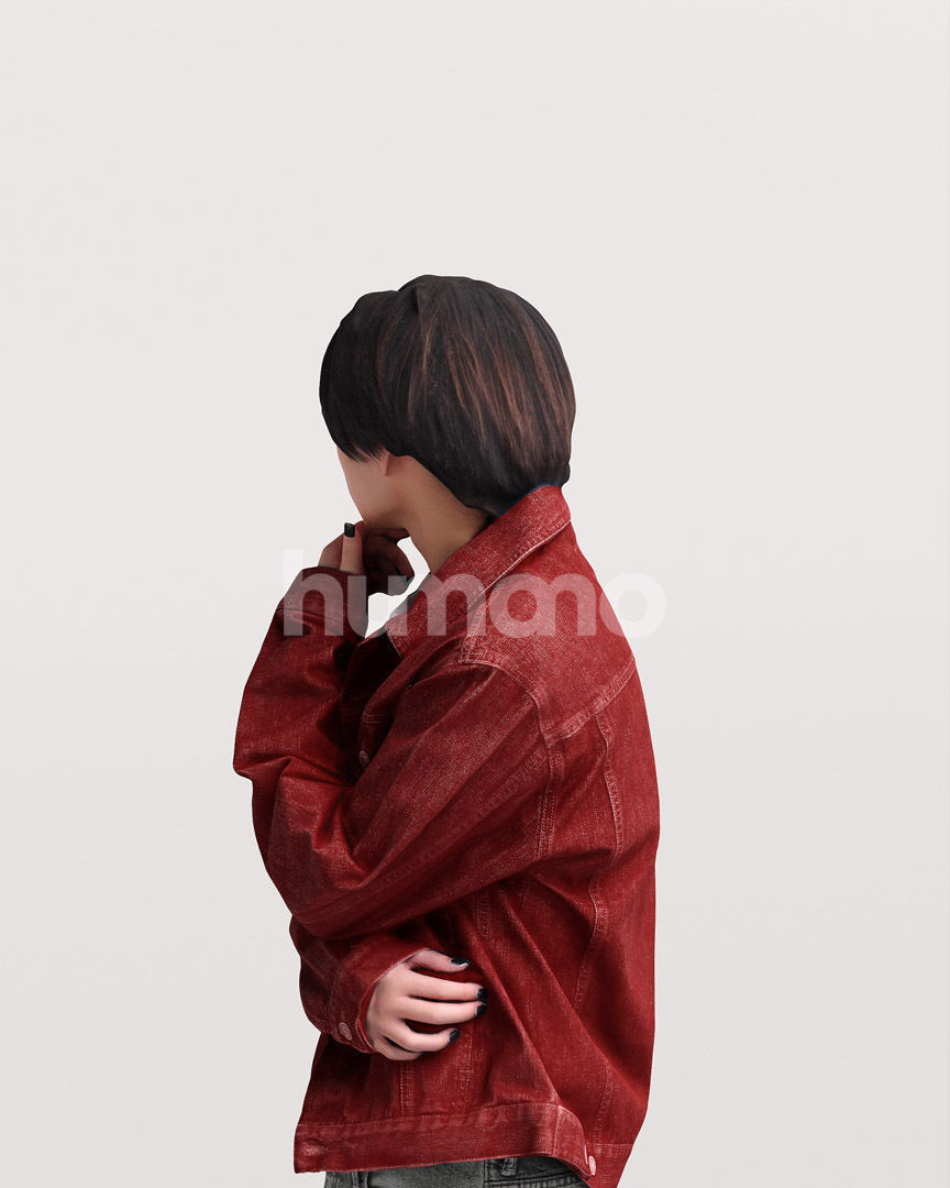 Asian man walking standing by Humano - 3 models and 1 Free model 3D Model Collection_25