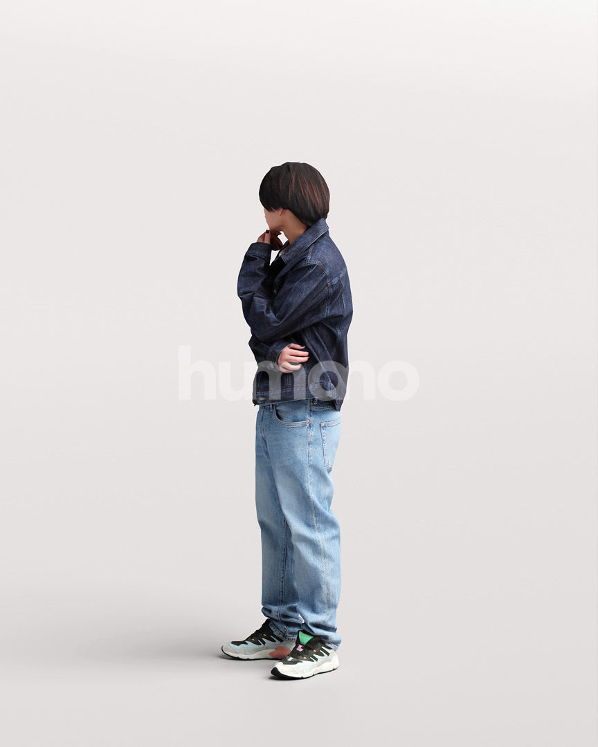 Asian man walking standing by Humano - 3 models and 1 Free model 3D Model Collection_40