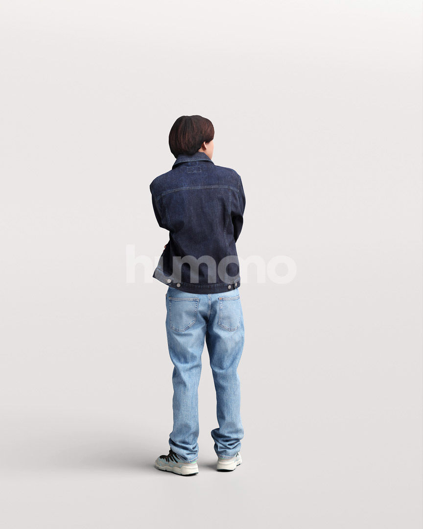 Asian man walking standing by Humano - 3 models and 1 Free model 3D Model Collection_23