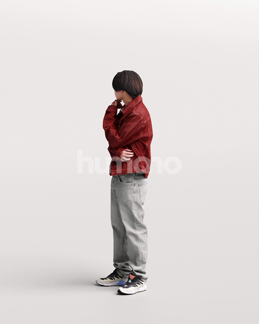 Asian man walking standing by Humano - 3 models and 1 Free model 3D Model Collection_38
