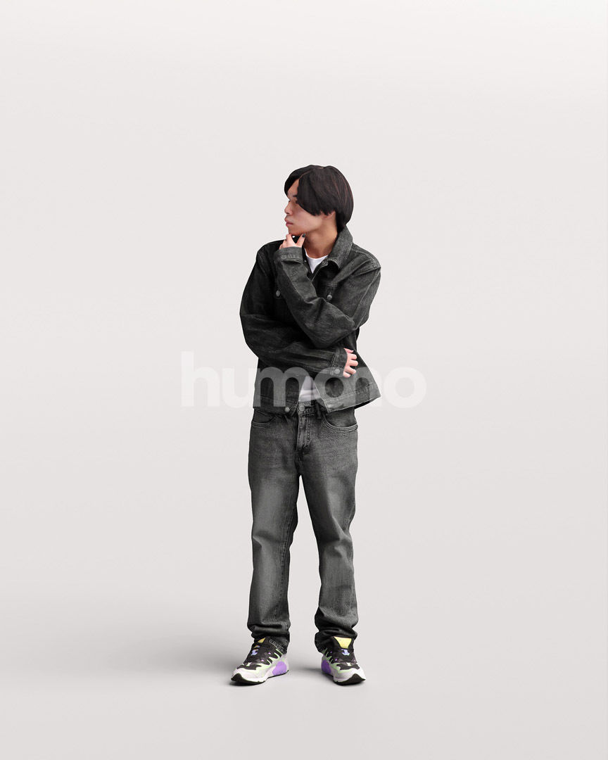 Asian man walking standing by Humano - 3 models and 1 Free model 3D Model Collection_7