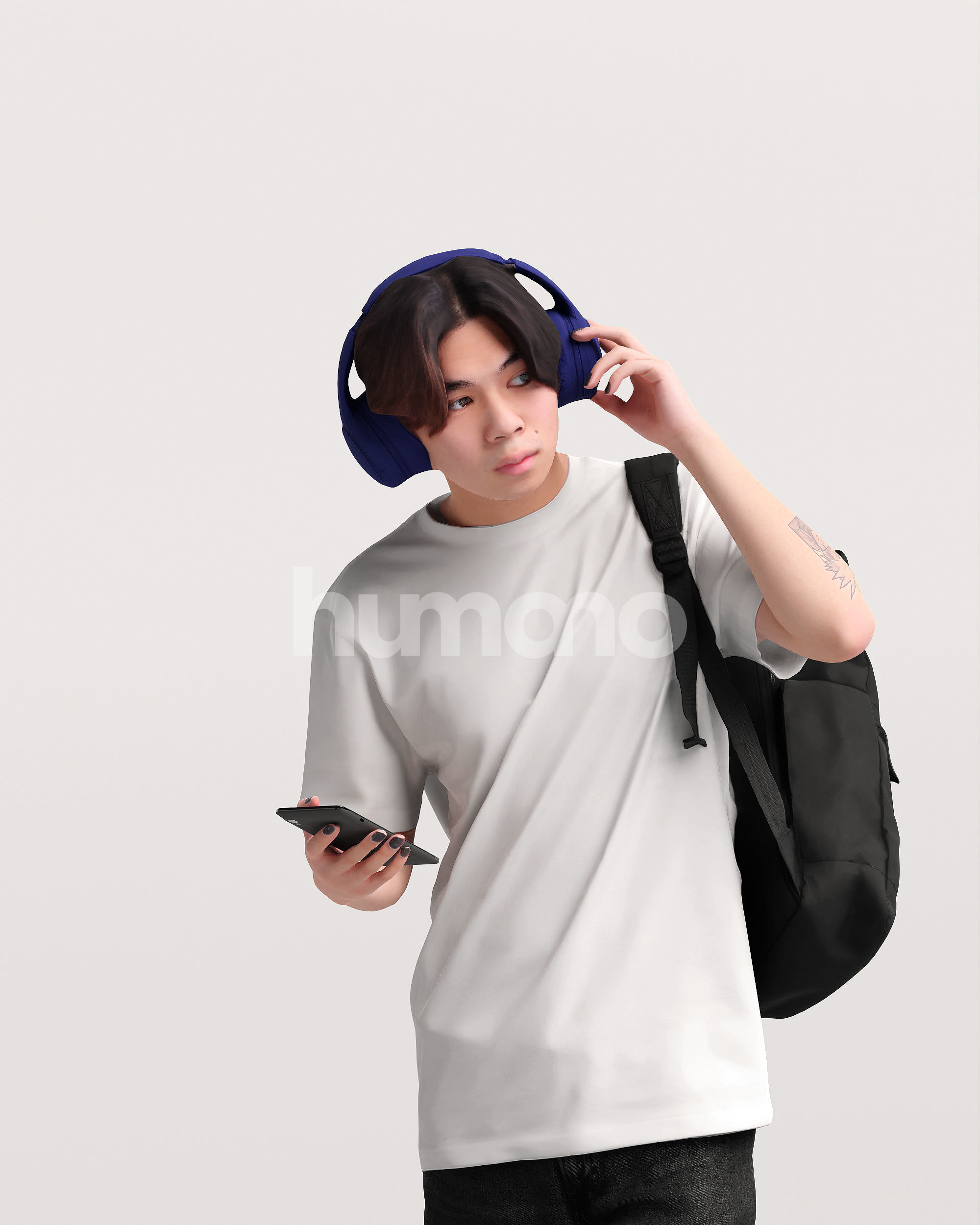 Asian man walking standing by Humano - 3 models and 1 Free model 3D Model Collection_47