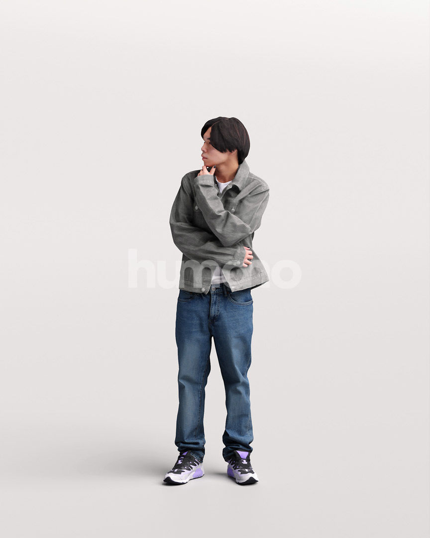 Asian man walking standing by Humano - 3 models and 1 Free model 3D Model Collection_31