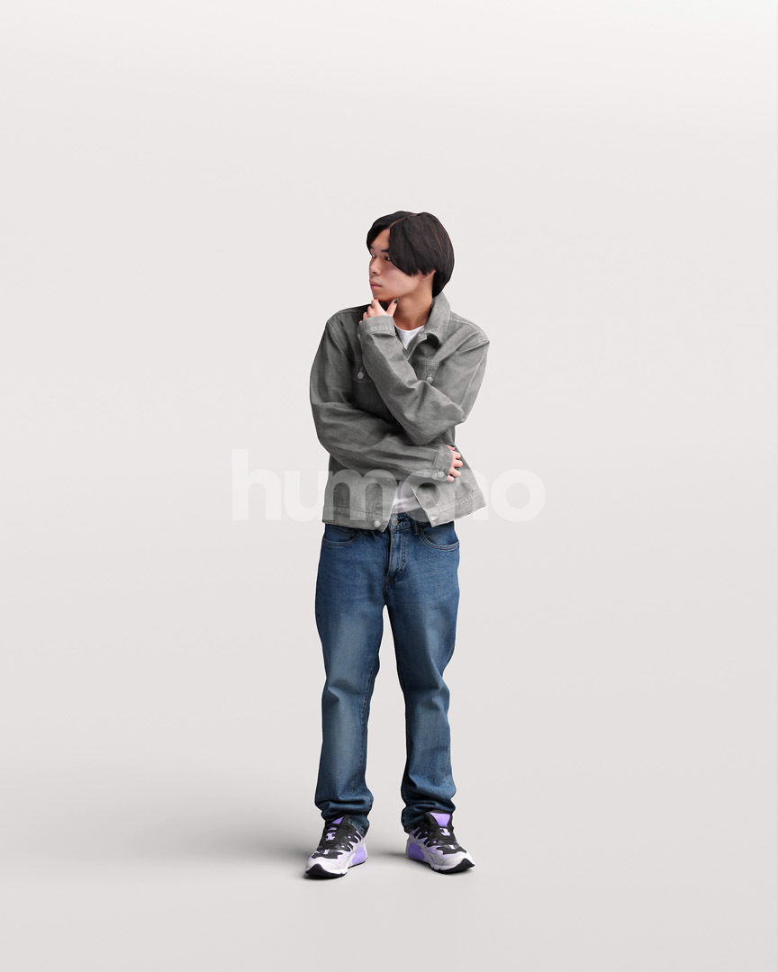 Asian man walking standing by Humano - 3 models and 1 Free model 3D Model Collection_20