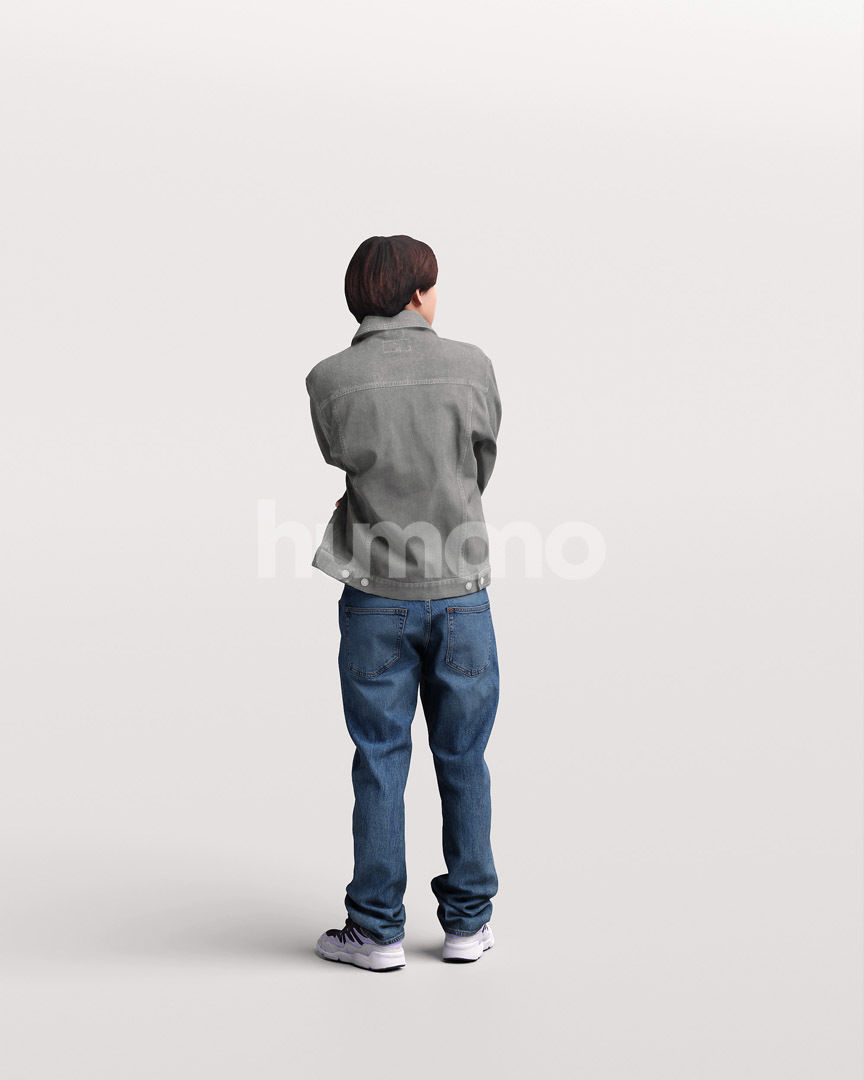 Asian man walking standing by Humano - 3 models and 1 Free model 3D Model Collection_26