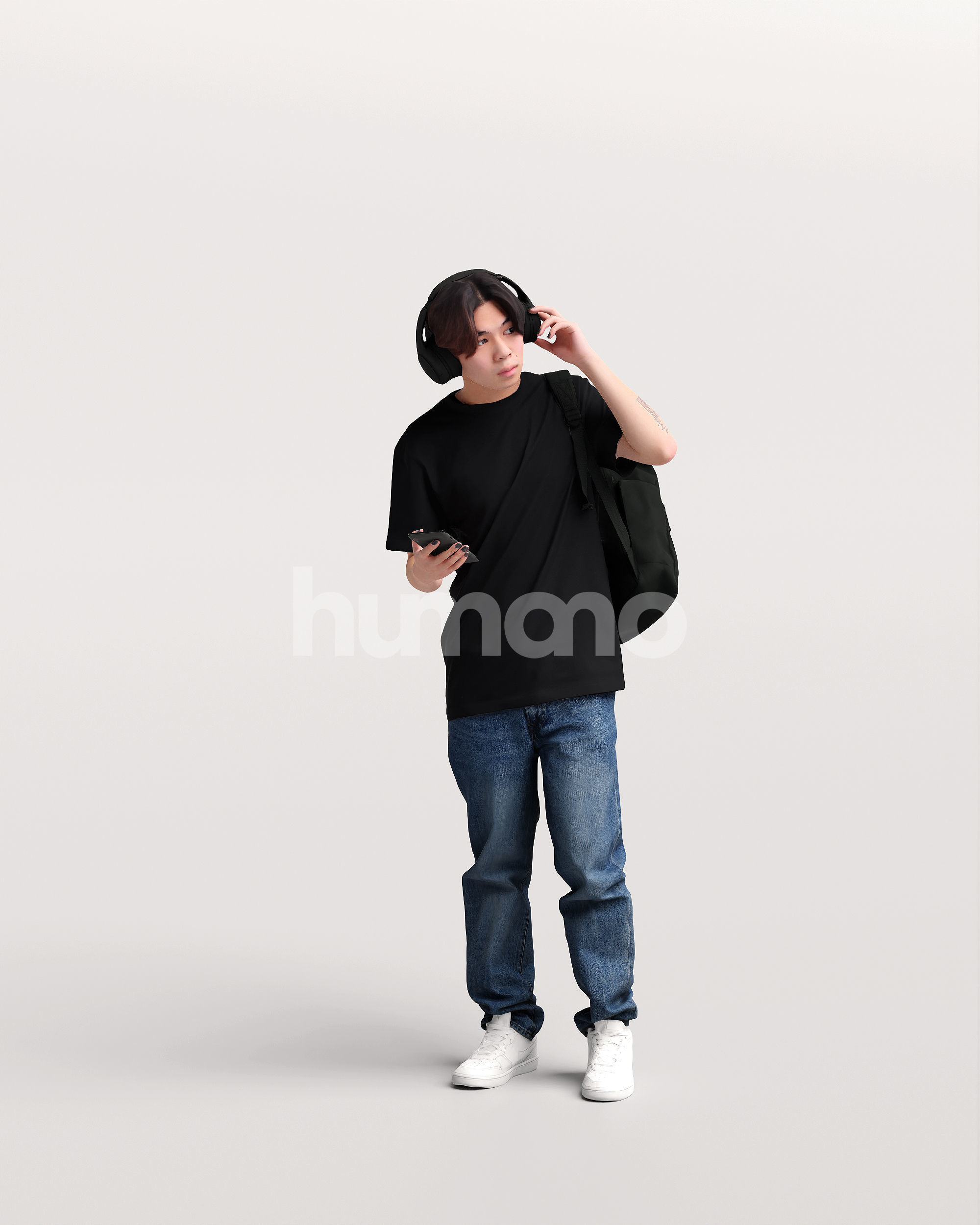 Asian man walking standing by Humano - 3 models and 1 Free model 3D Model Collection_53