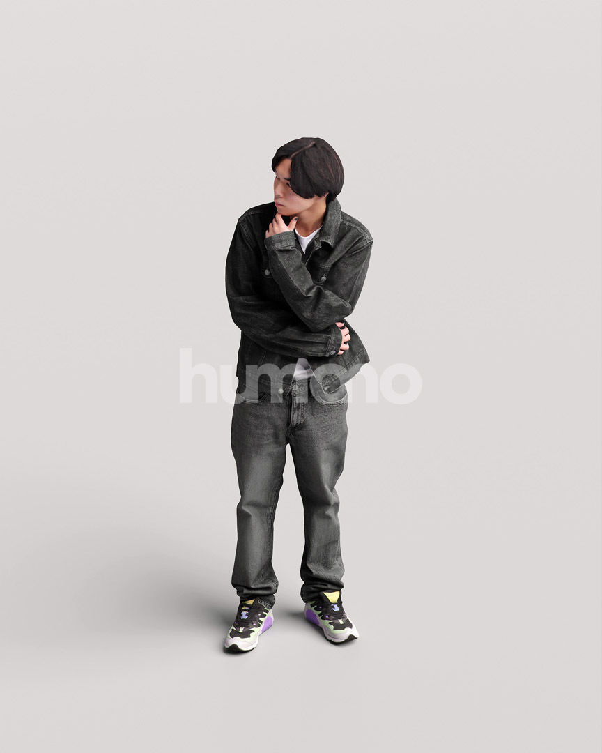 Asian man walking standing by Humano - 3 models and 1 Free model 3D Model Collection_58