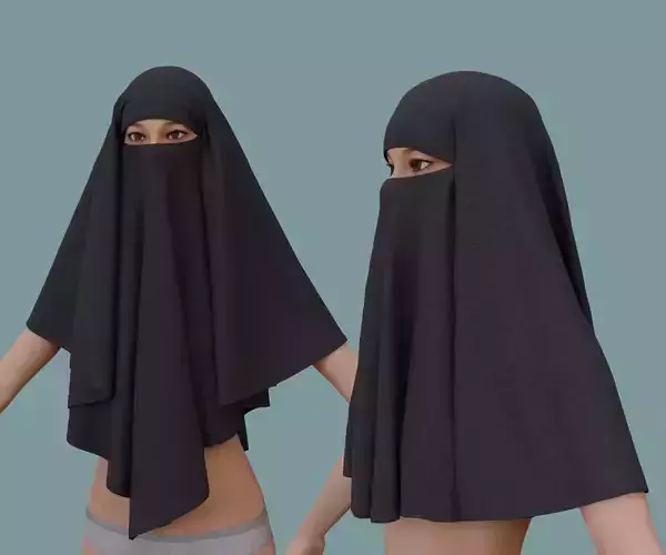 Muslim Niqab Low-poly 3D model