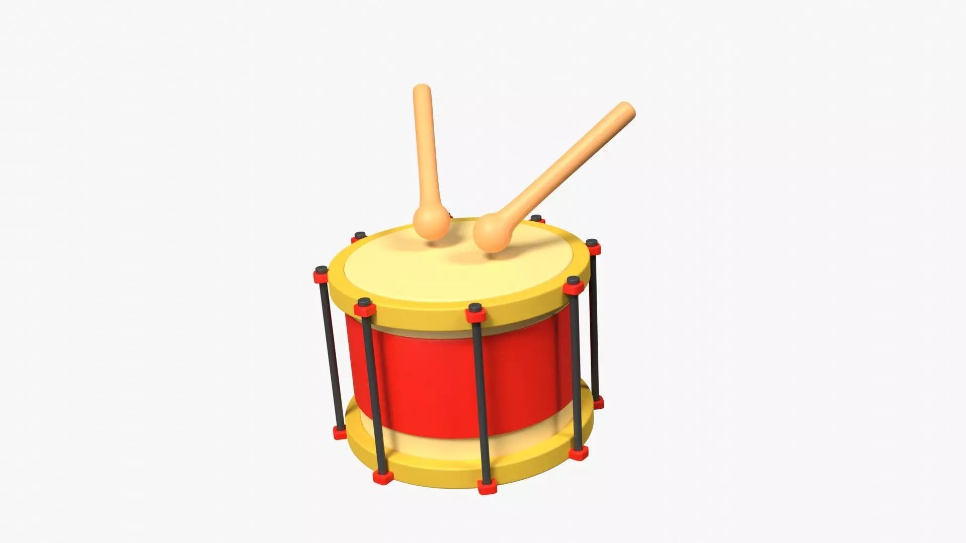 Drum 3d Illustration 3D model_0