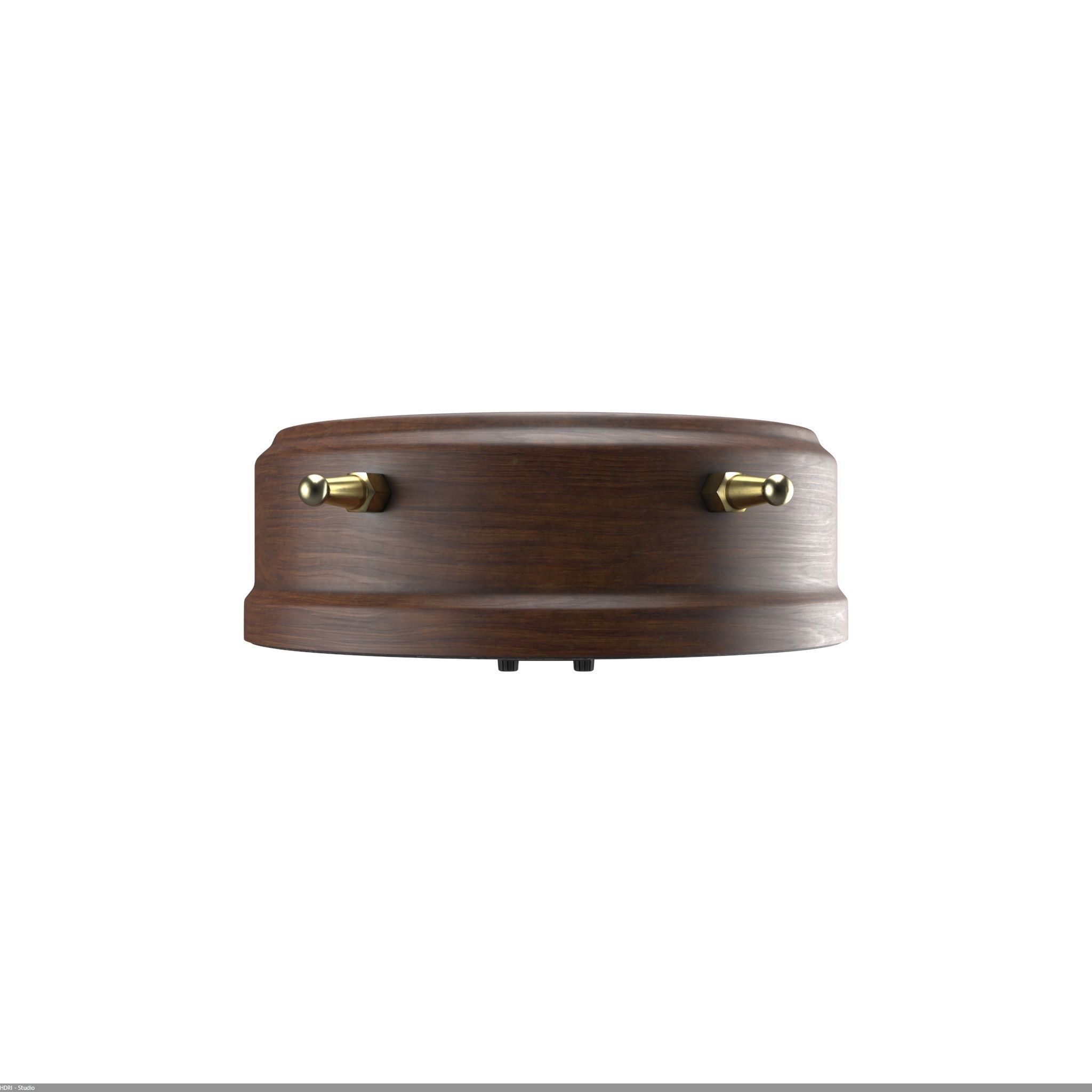 Brown wood Alarm Clock 3D model_7