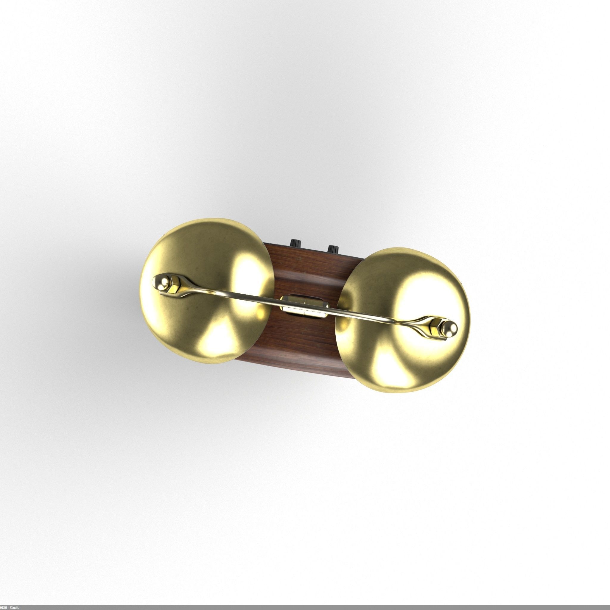 Brown wood Alarm Clock 3D model_6