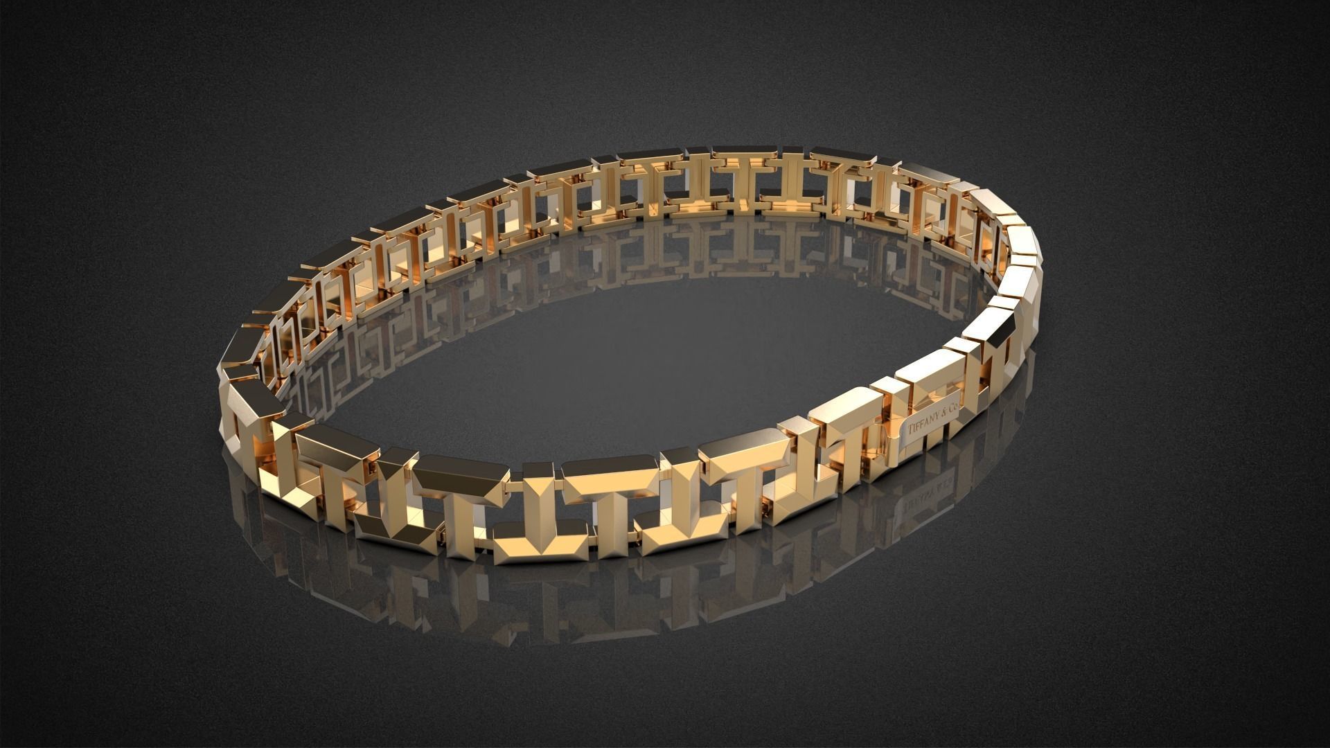 T True collecton fashion bracelet B2 3D print model_3