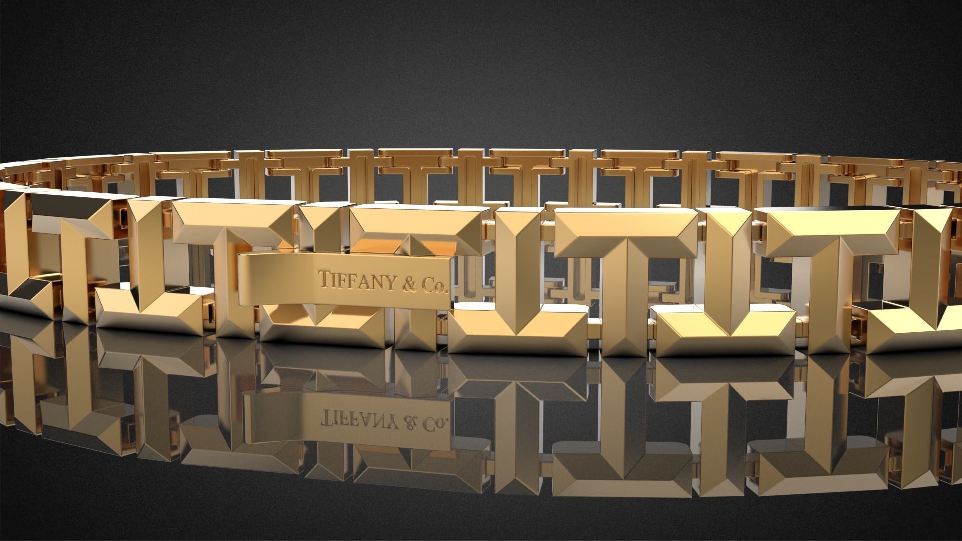 T True collecton fashion bracelet B2 3D print model_9